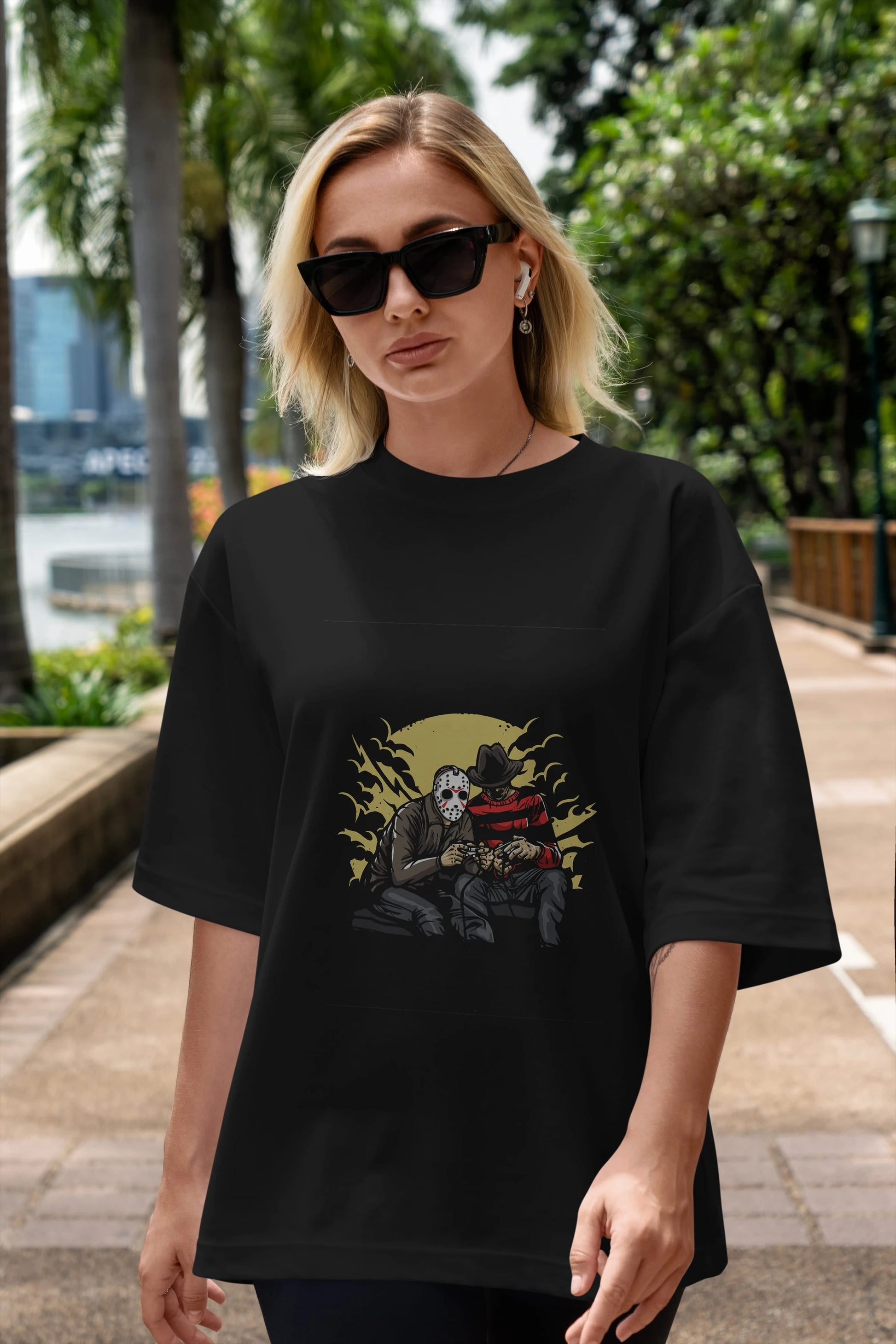 Dark Gamers Ön Baskılı Oversize t-shirt Erkek Kadın Unisex %100 Pamuk tişort