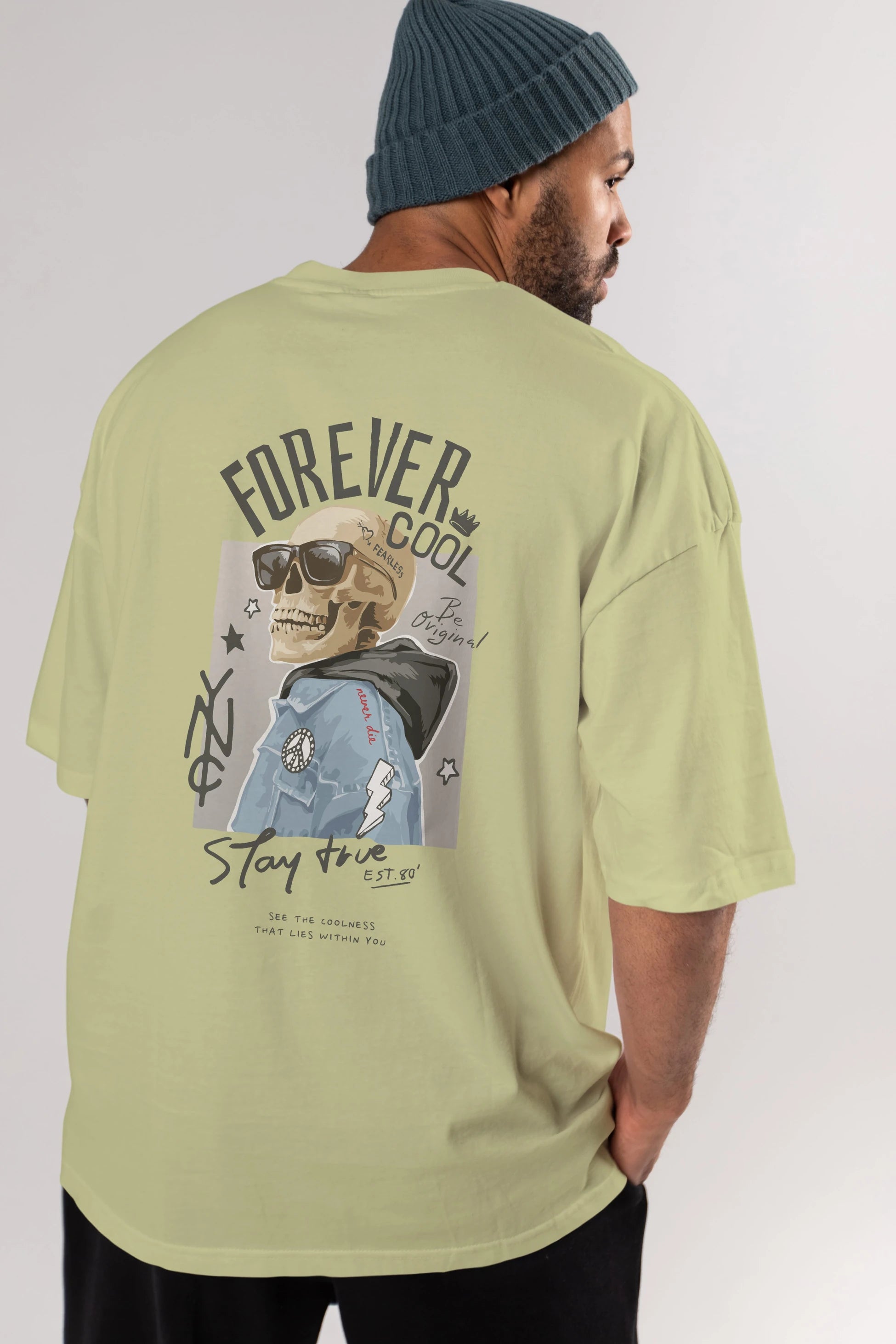 Teddy Bear Forever Cool Arka Baskılı Oversize t-shirt Erkek Kadın Unisex %100 Pamuk