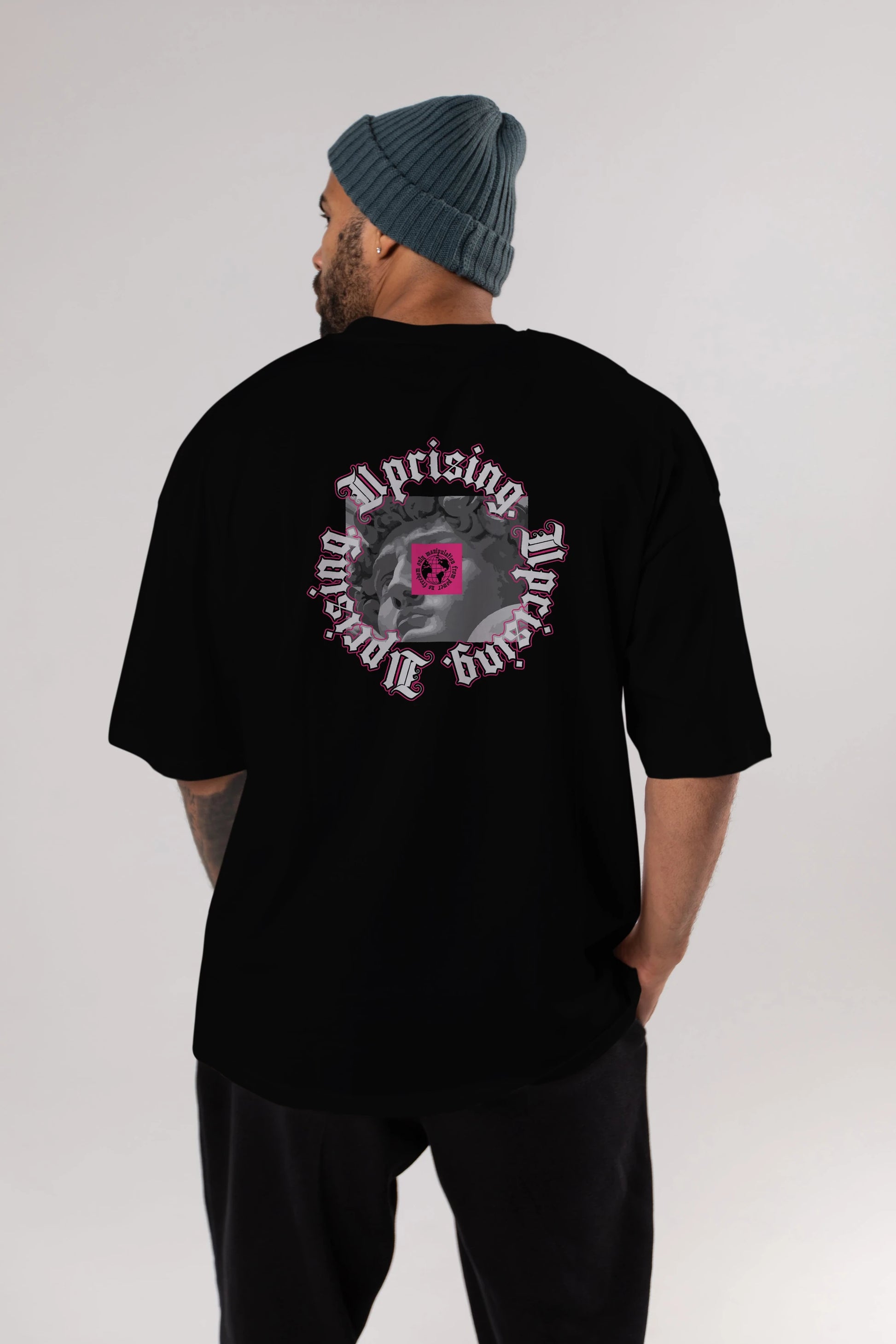 Uprising Arka Baskılı Oversize t-shirt Erkek Kadın Unisex