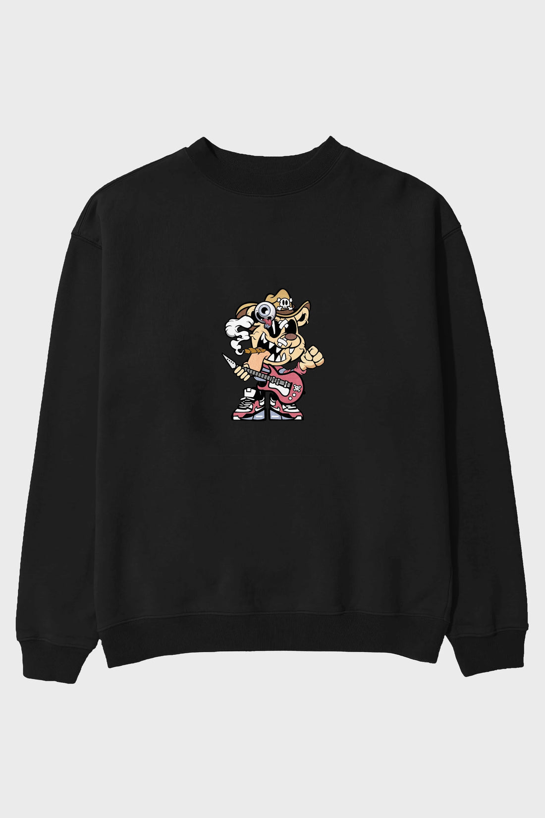 Freddy Bear Ön Baskılı Oversize Sweatshirt Erkek Kadın Unisex
