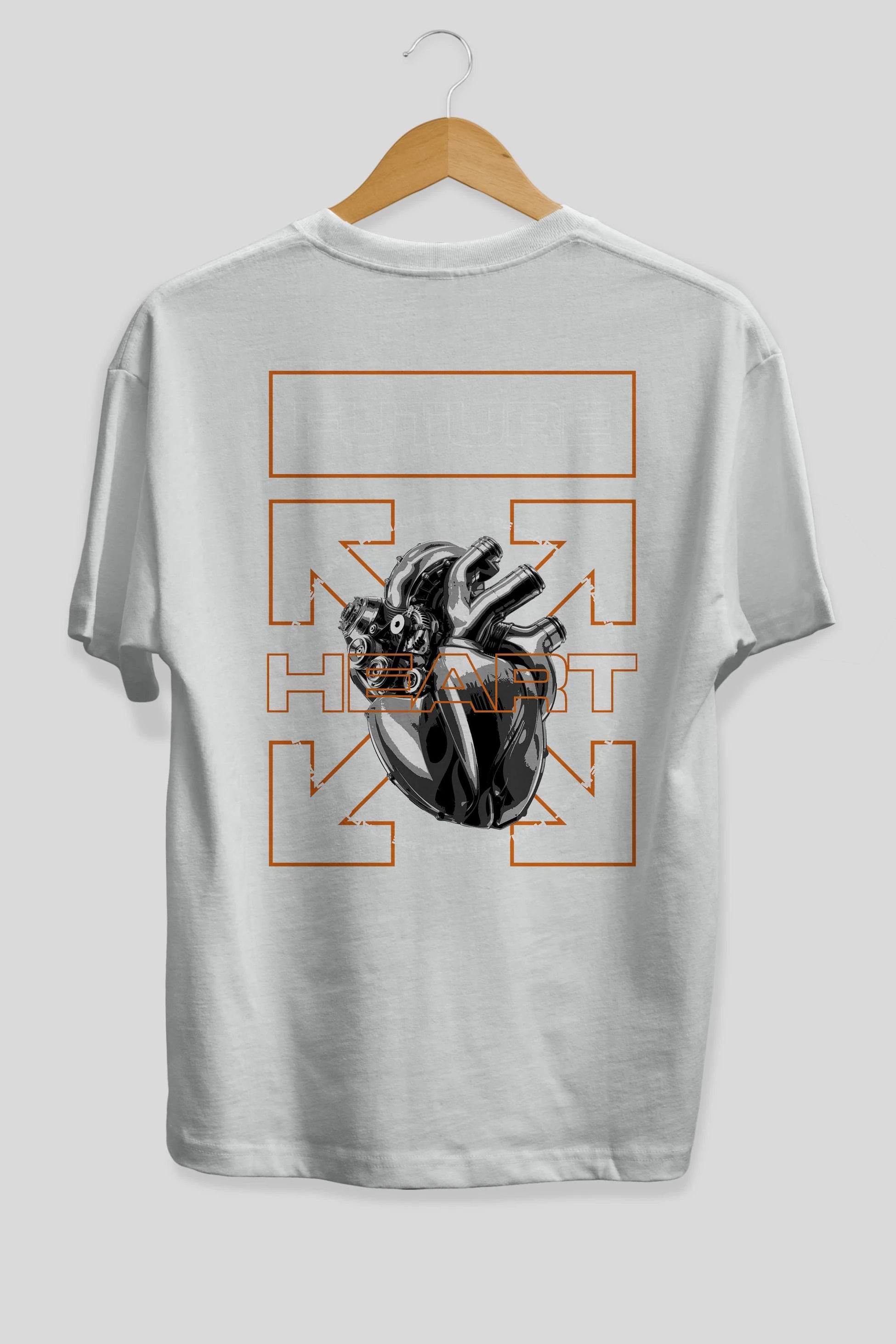 Future Heart Arka Baskılı Oversize t-shirt Erkek Kadın Unisex