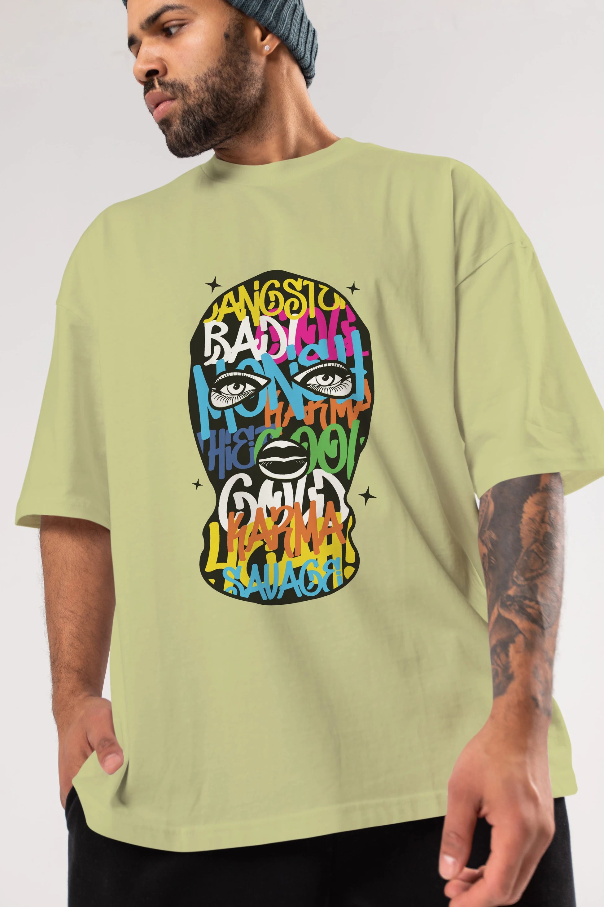 Karma Savage Ön Baskılı Oversize t-shirt Erkek Kadın Unisex