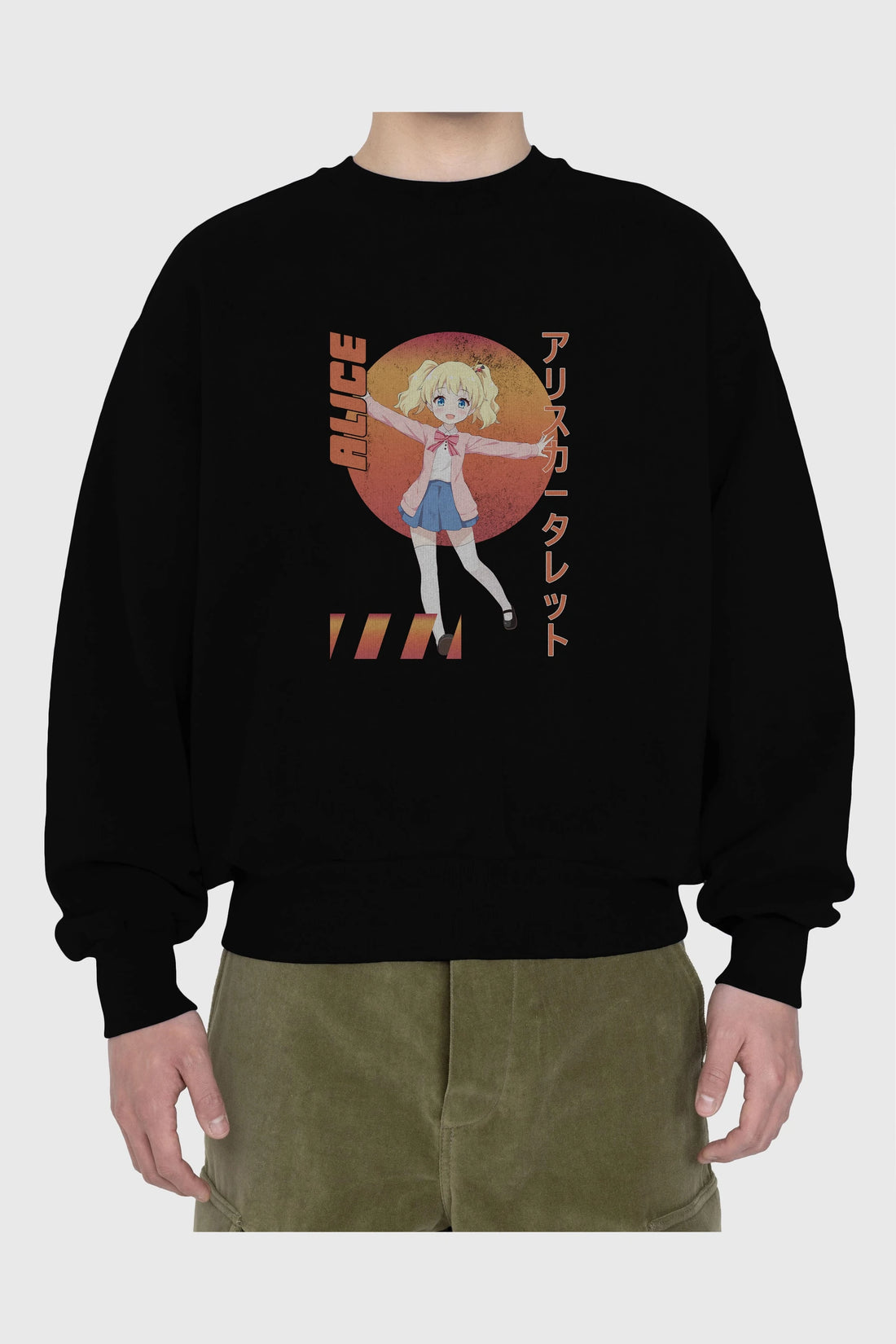 Alice Cartelet 15 Anime Ön Baskılı Oversize Sweatshirt Erkek Kadın Unisex