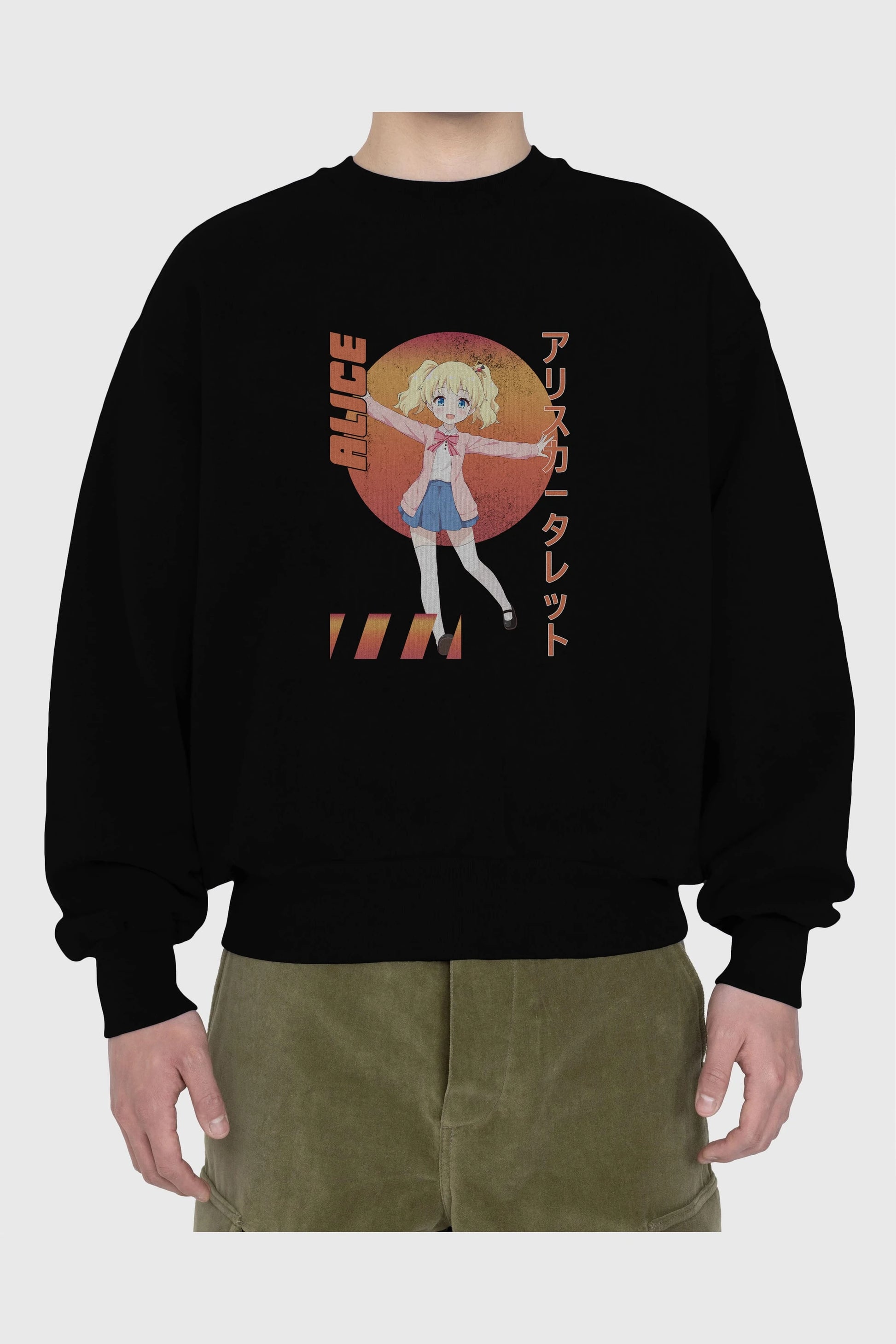 Alice Cartelet 15 Anime Ön Baskılı Oversize Sweatshirt Erkek Kadın Unisex