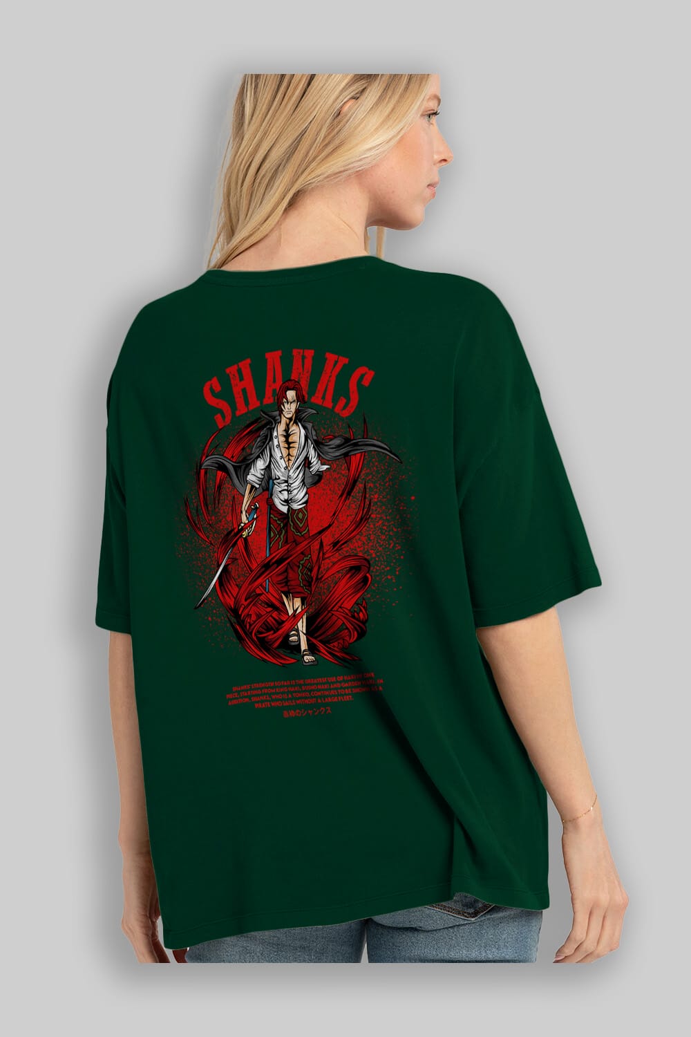 Shanks Anime Arka Baskılı Oversize t-shirt Erkek Kadın Unisex