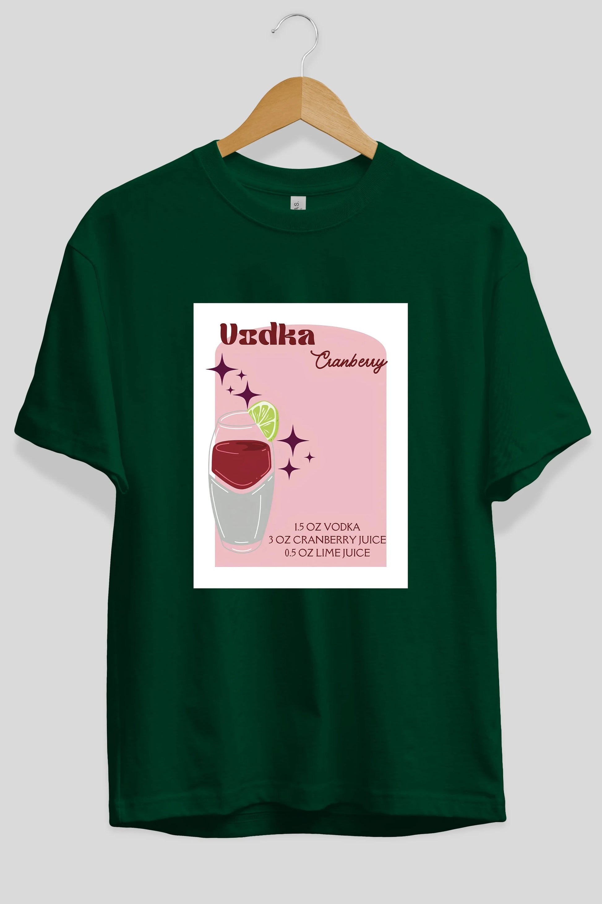 Vodka Cranberry 2 Ön Baskılı Oversize t-shirt Erkek Kadın Unisex %100 Pamuk Bisiklet Yaka tişort