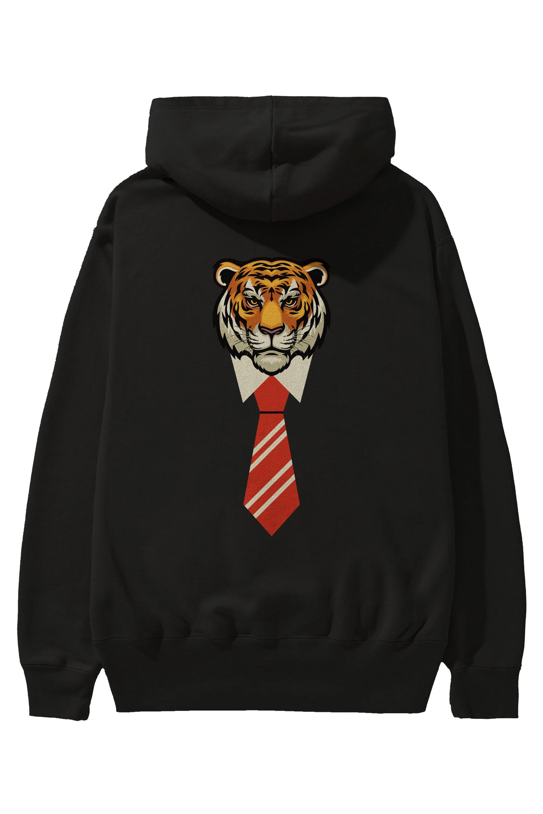 Tiger With Tie Arka Baskılı Oversize Hoodie Kapüşonlu Sweatshirt Erkek Kadın Unisex