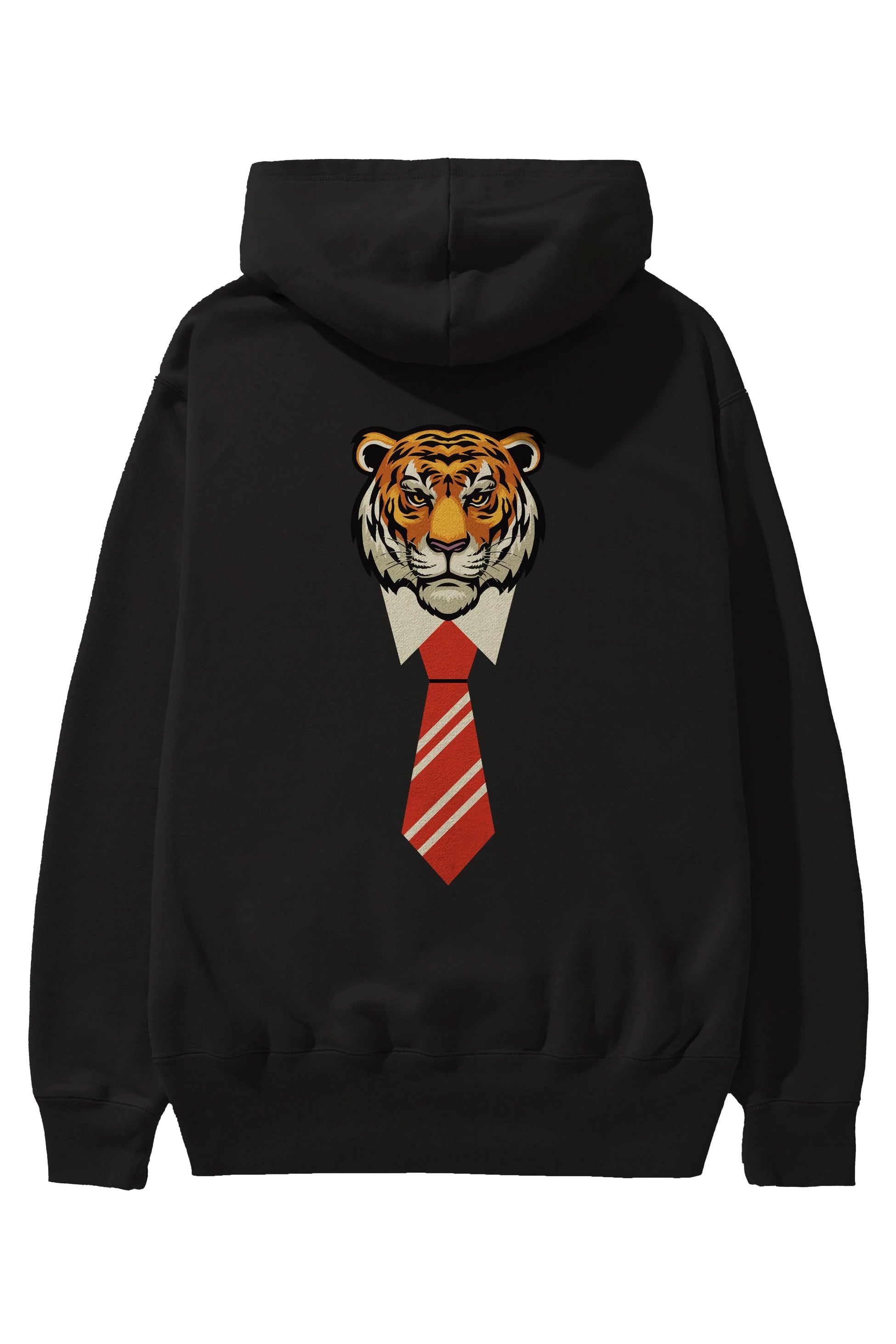 Tiger With Tie Arka Baskılı Oversize Hoodie Kapüşonlu Sweatshirt Erkek Kadın Unisex