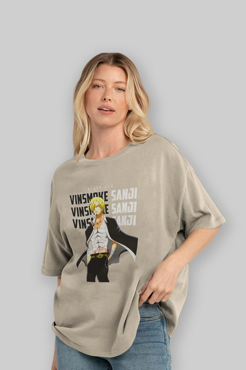 Sanji Anime Ön Baskılı Oversize t-shirt Erkek Kadın Unisex