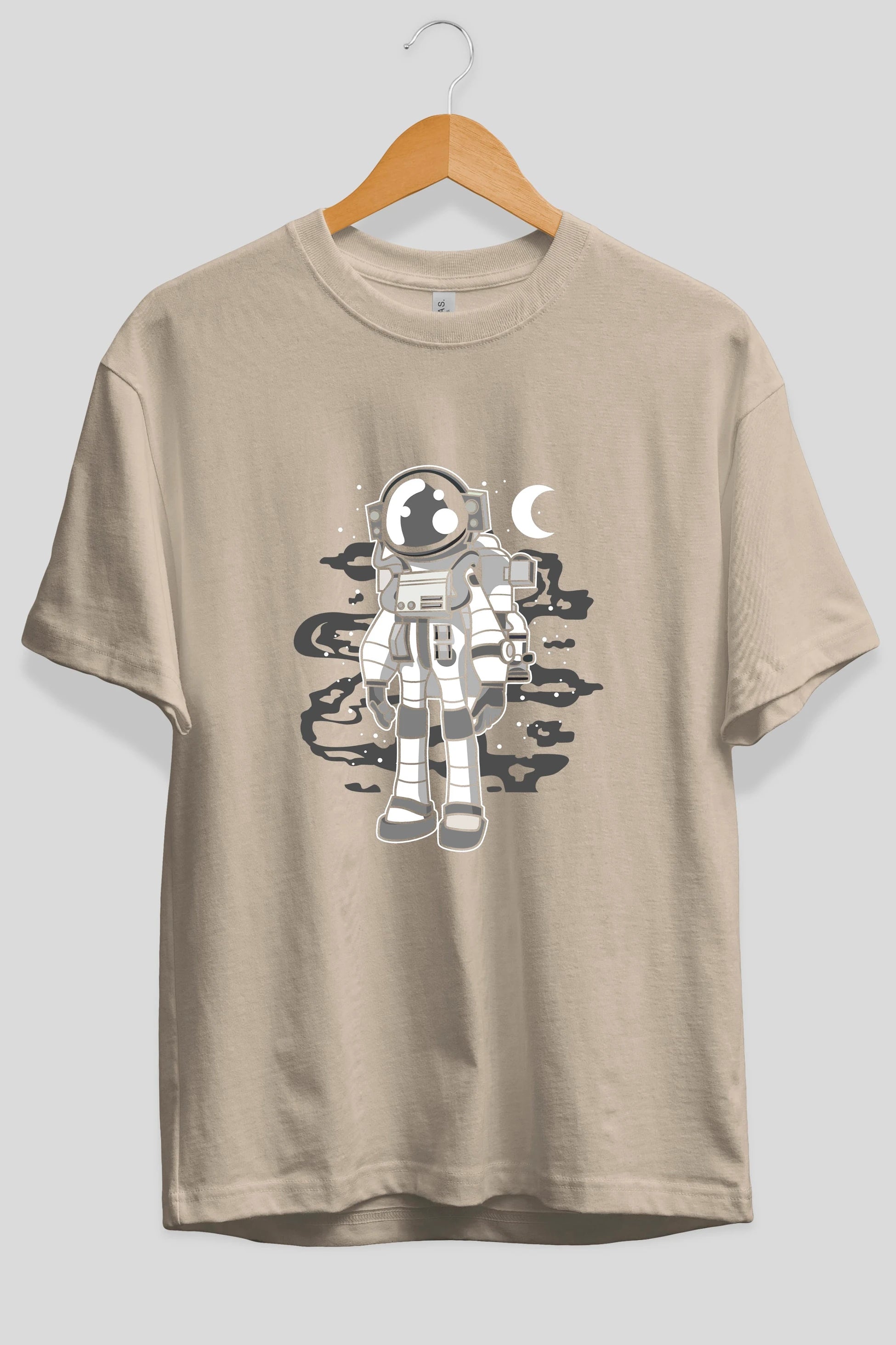 Astronaut Stand Ön Baskılı Oversize t-shirt Erkek Kadın Unisex