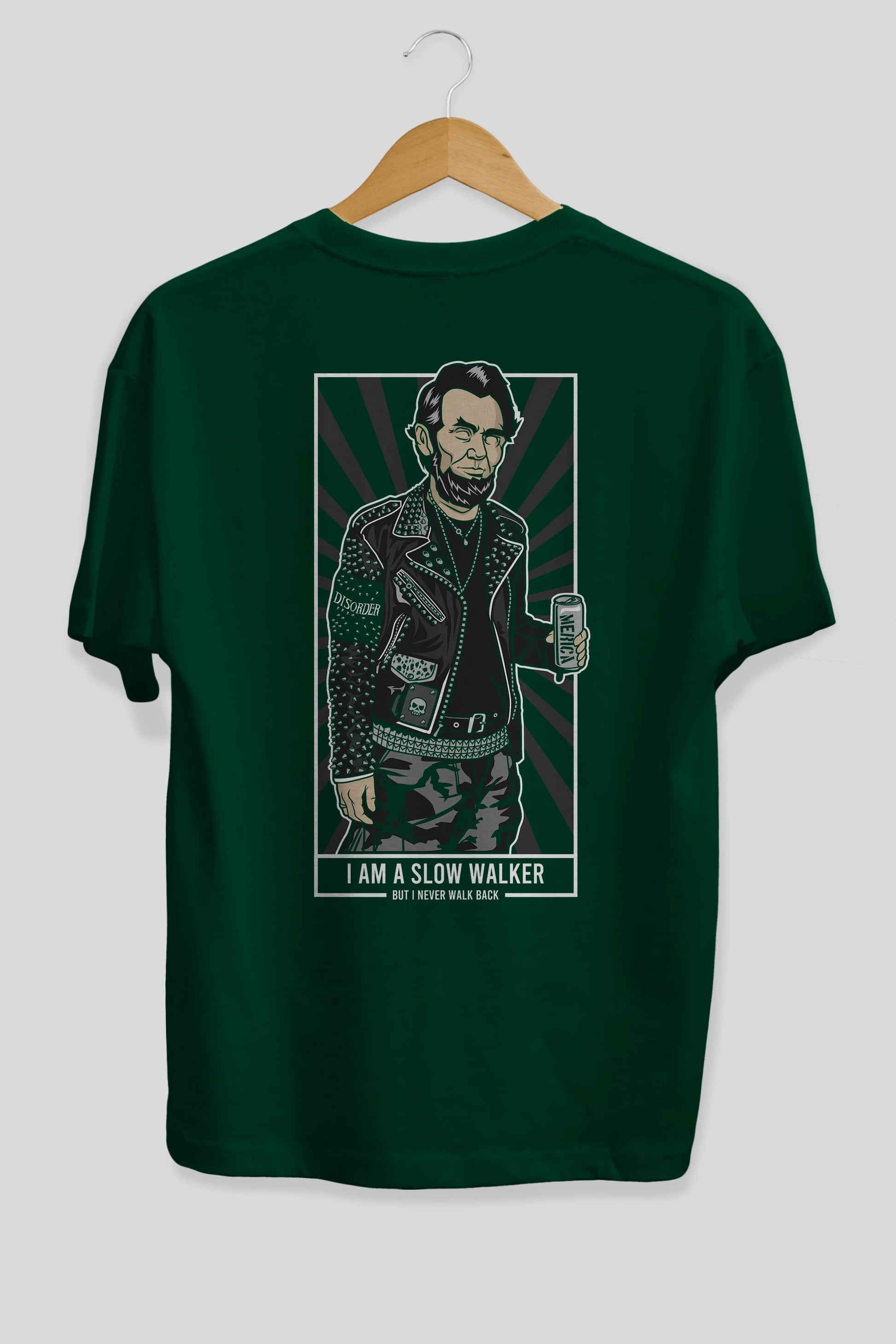 Lincoln Street Punk Arka Baskılı Oversize t-shirt Erkek Kadın Unisex %100 Pamuk tişort