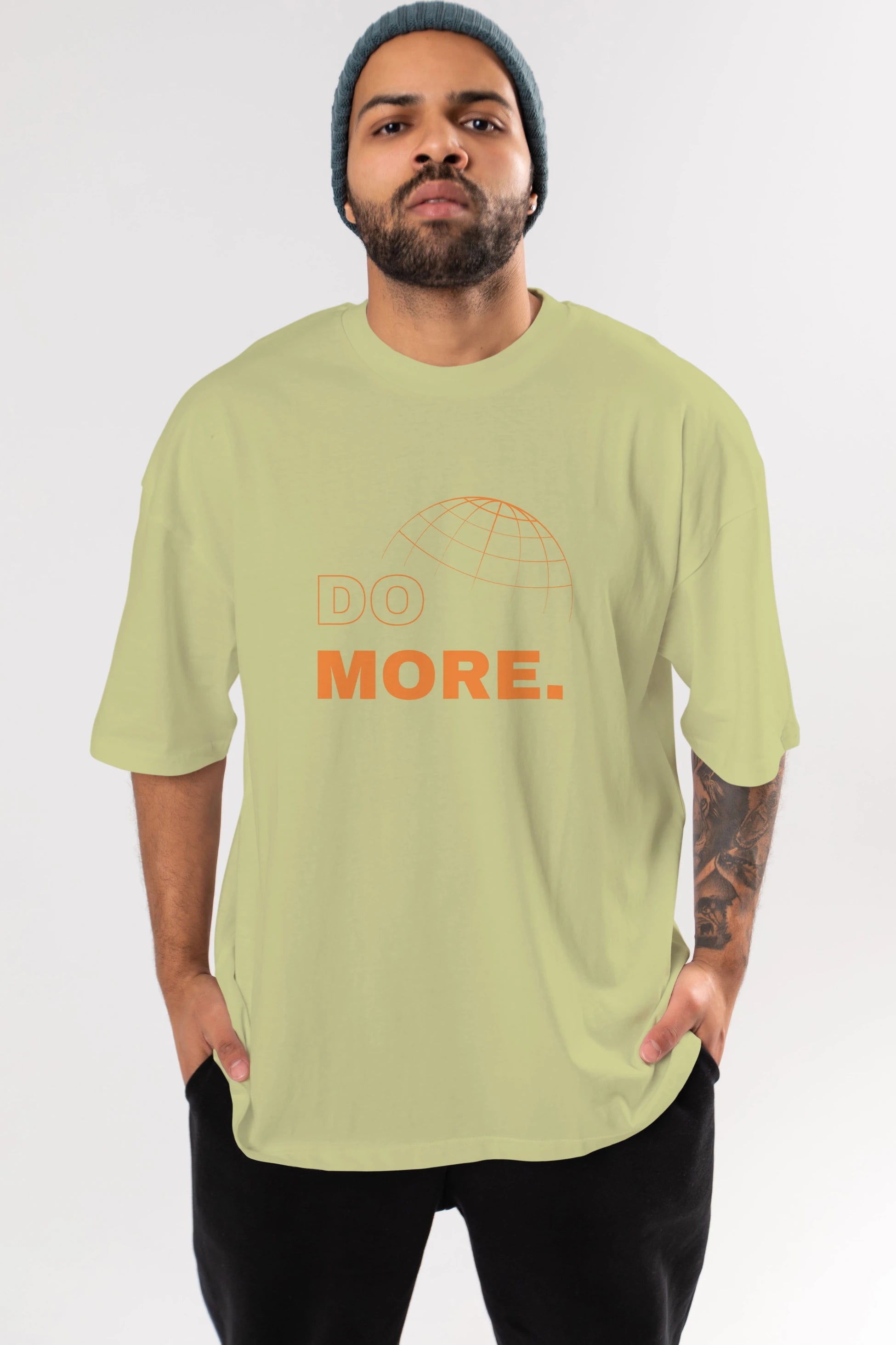 Do More Yazılı Ön Baskılı Oversize t-shirt Erkek Kadın Unisex