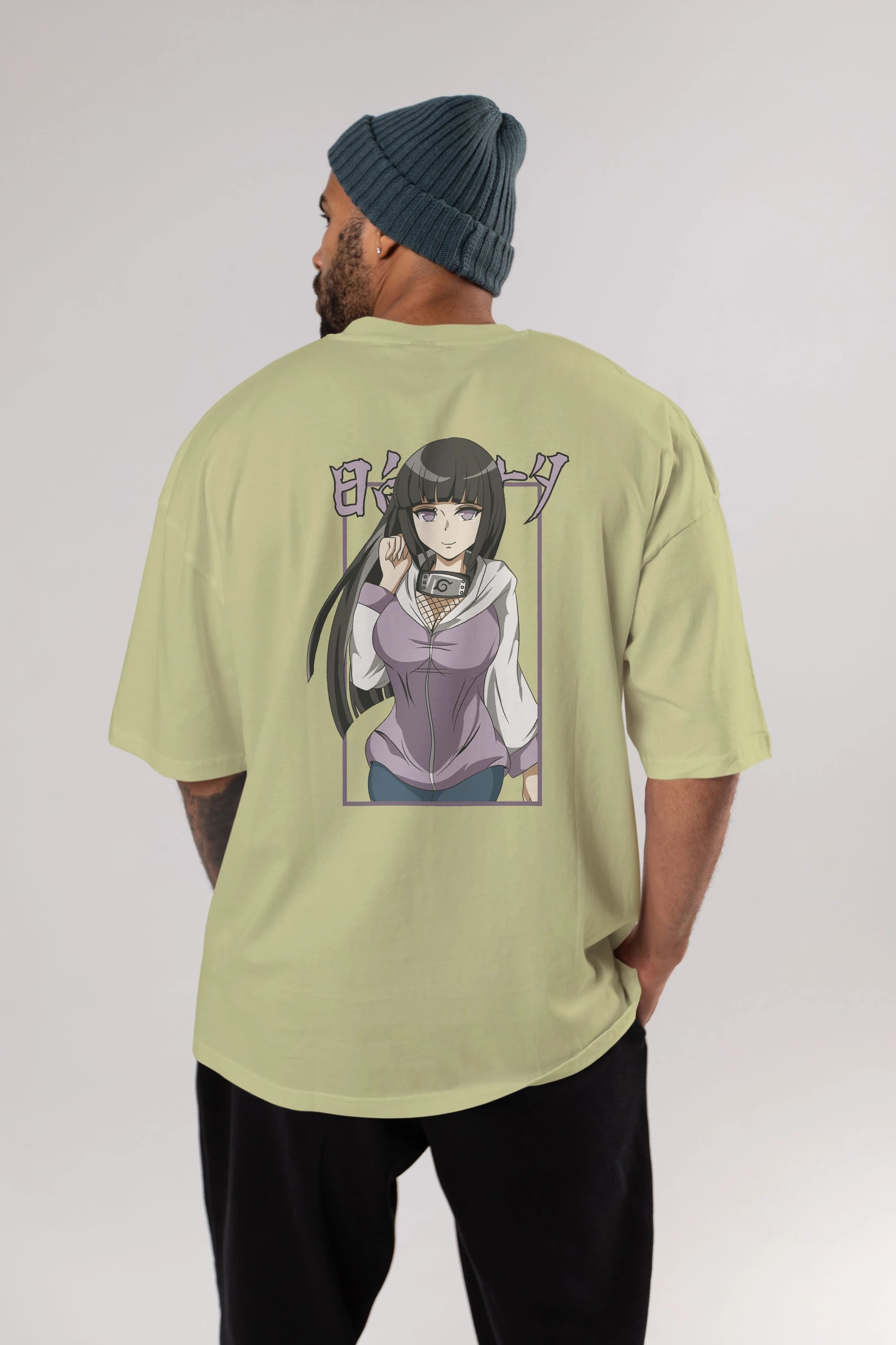 Hinata NARUTO Anime Arka Baskılı Oversize t-shirt Erkek Kadın Unisex