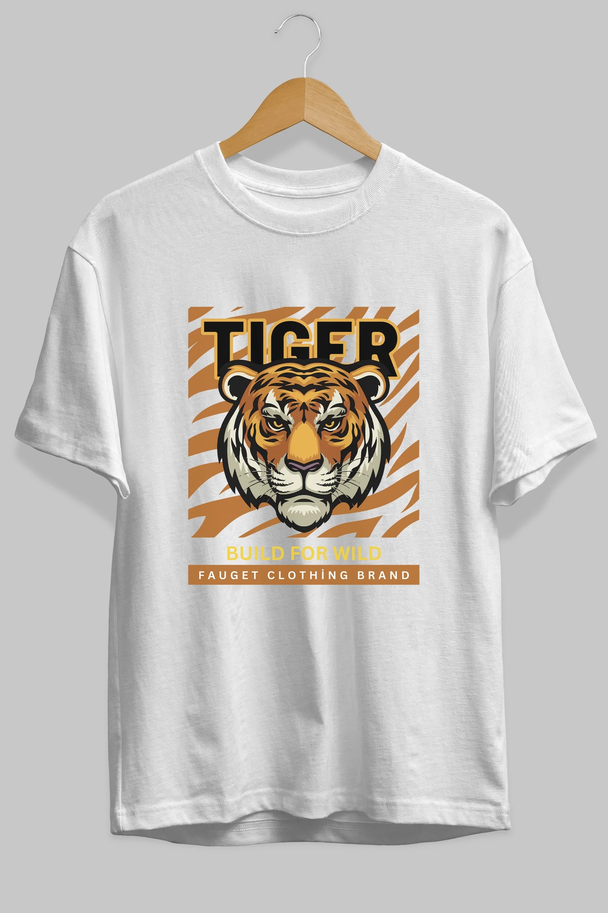 Tiger Ön Baskılı Oversize t-shirt Erkek Kadın Unisex