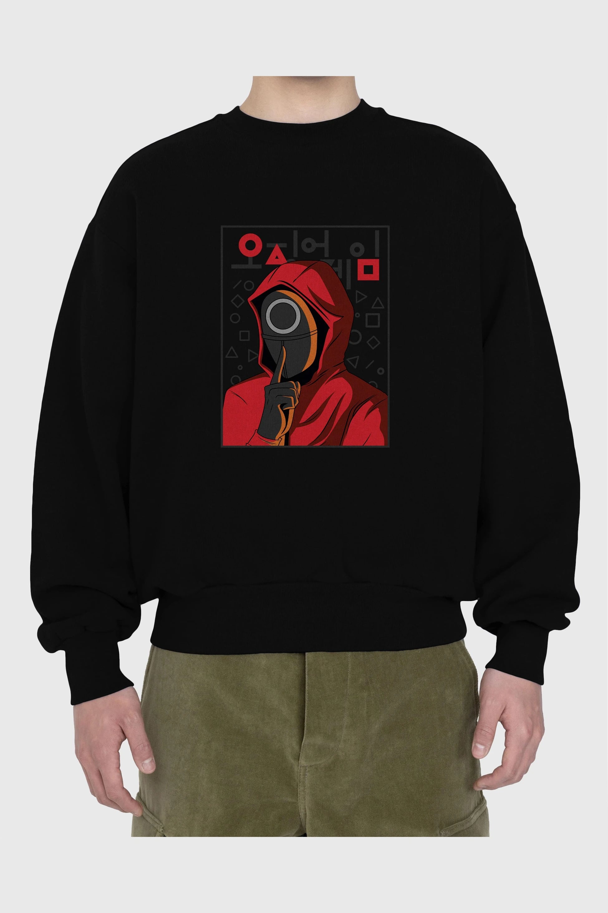 Squid Game (5) Ön Baskılı Oversize Sweatshirt Erkek Kadın Unisex