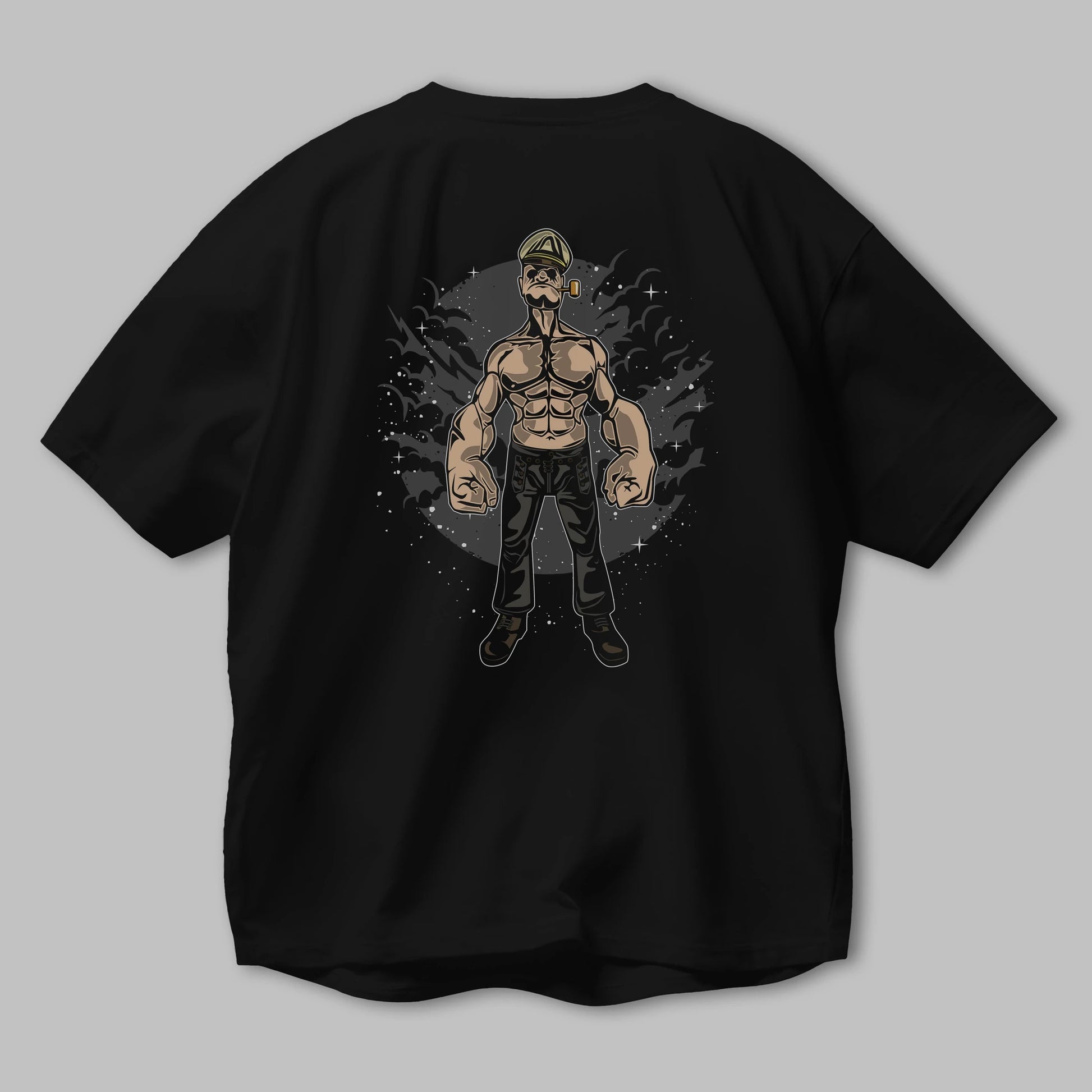 Popeye Arka Baskılı Oversize t-shirt Erkek Kadın Unisex %100 Pamuk