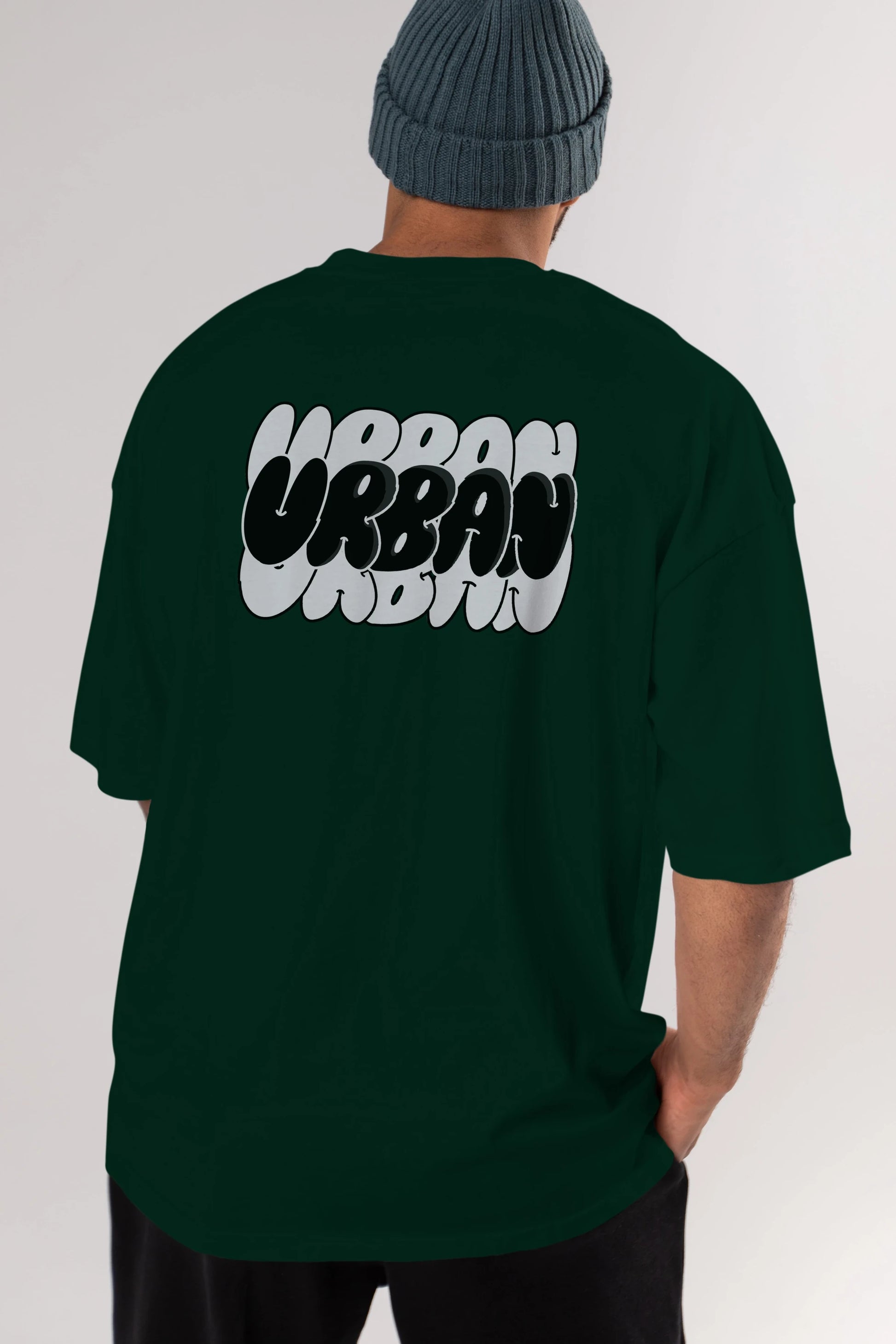 Urban Yazılı Arka Baskılı Oversize t-shirt Erkek Kadın Unisex