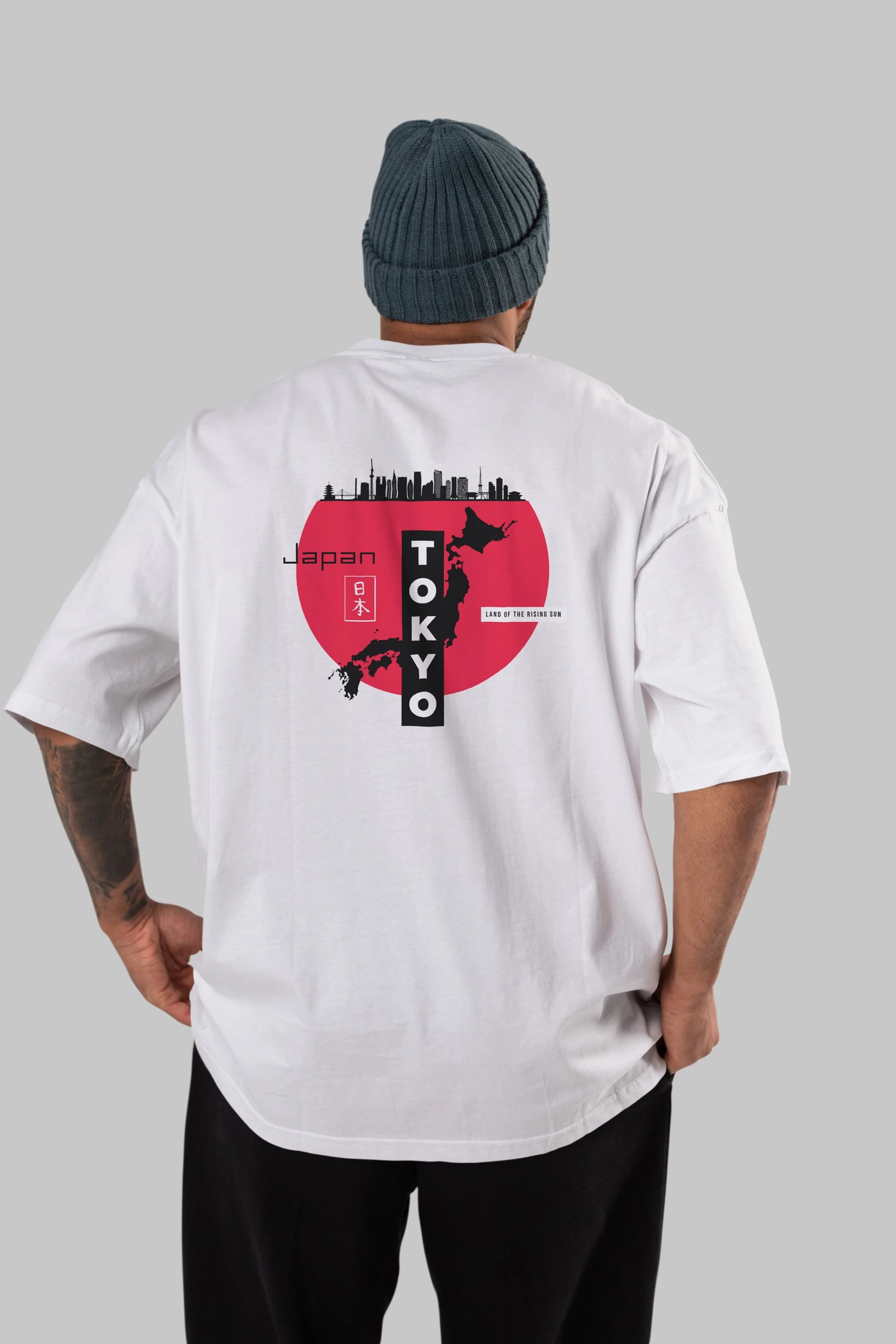 Japan Tokyo Arka Baskılı Oversize t-shirt Erkek Kadın Unisex