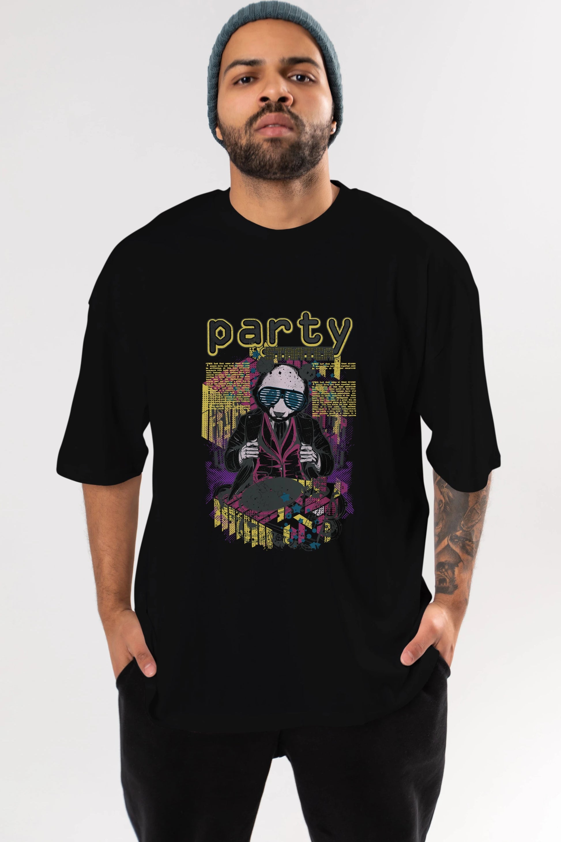 Party Starter Ön Baskılı Oversize t-shirt Erkek Kadın Unisex