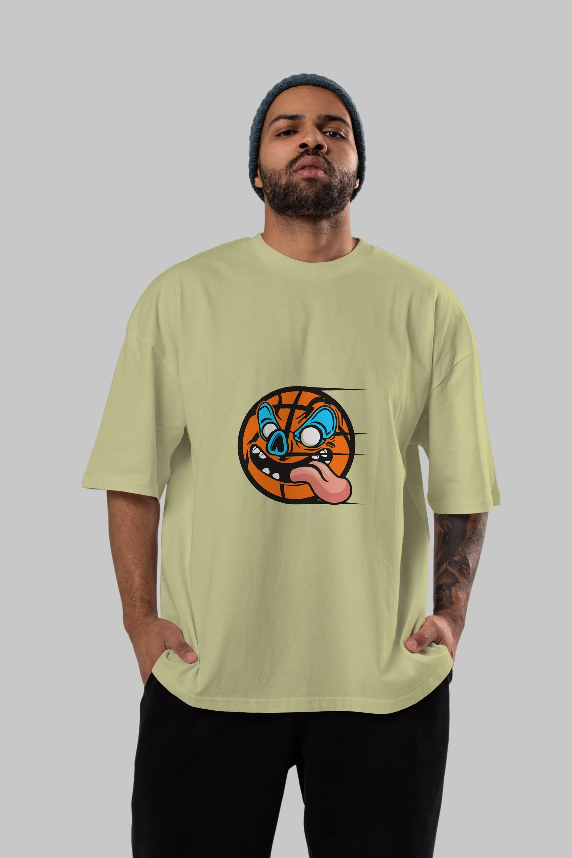 Basketball Ön Baskılı Oversize t-shirt Erkek Kadın Unisex %100 Pamuk tişort