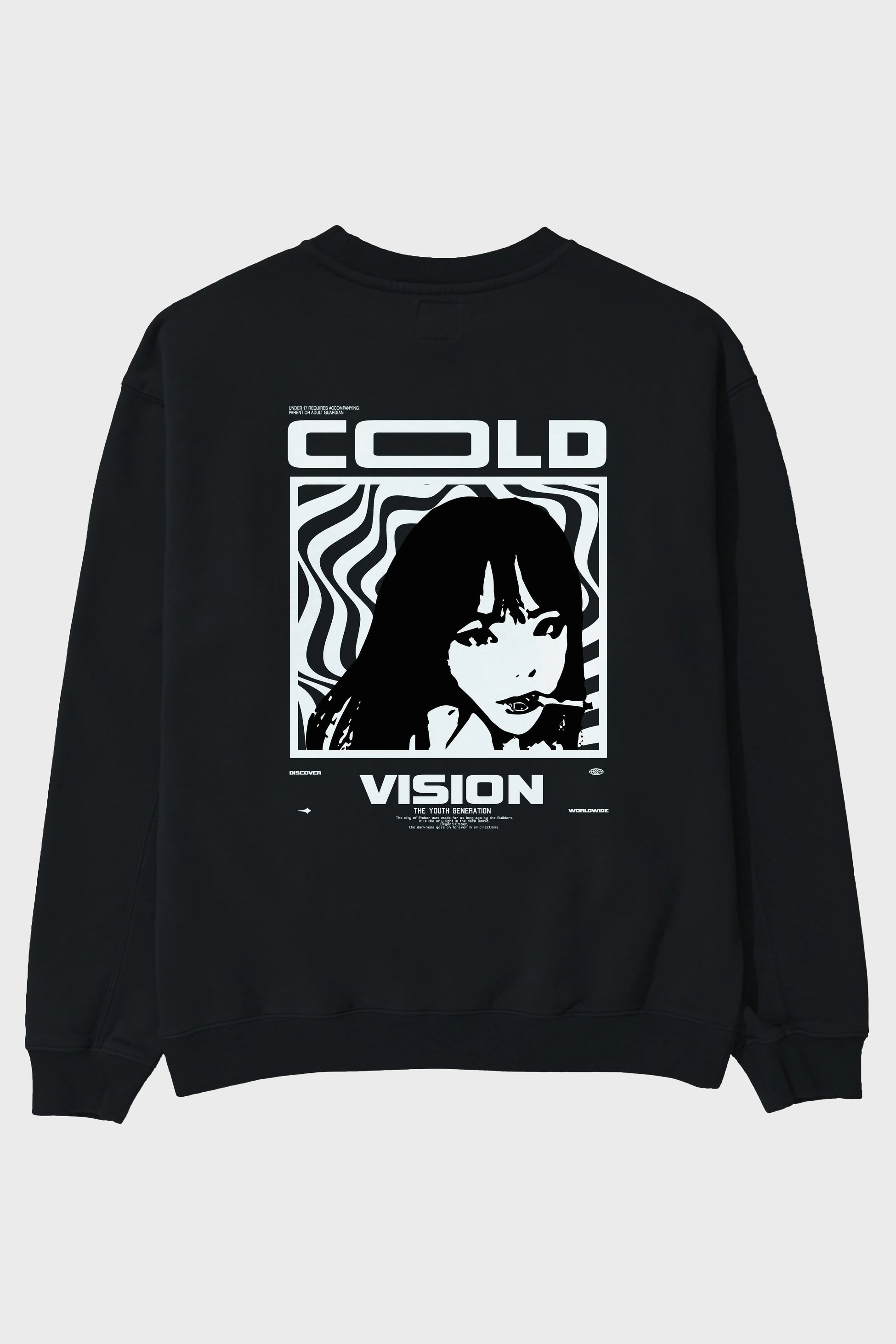 Cold Vision Arka Baskılı Oversize Sweatshirt Erkek Kadın Unisex