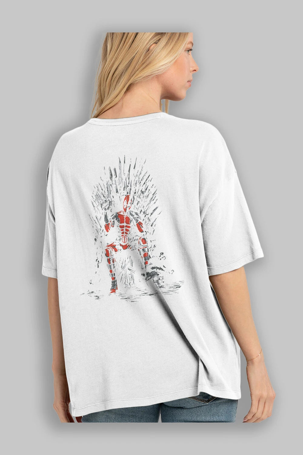 Deadpool (6) Arka Baskılı Oversize t-shirt Erkek Kadın Unisex %100 Pamuk Bisiklet Yaka tişort