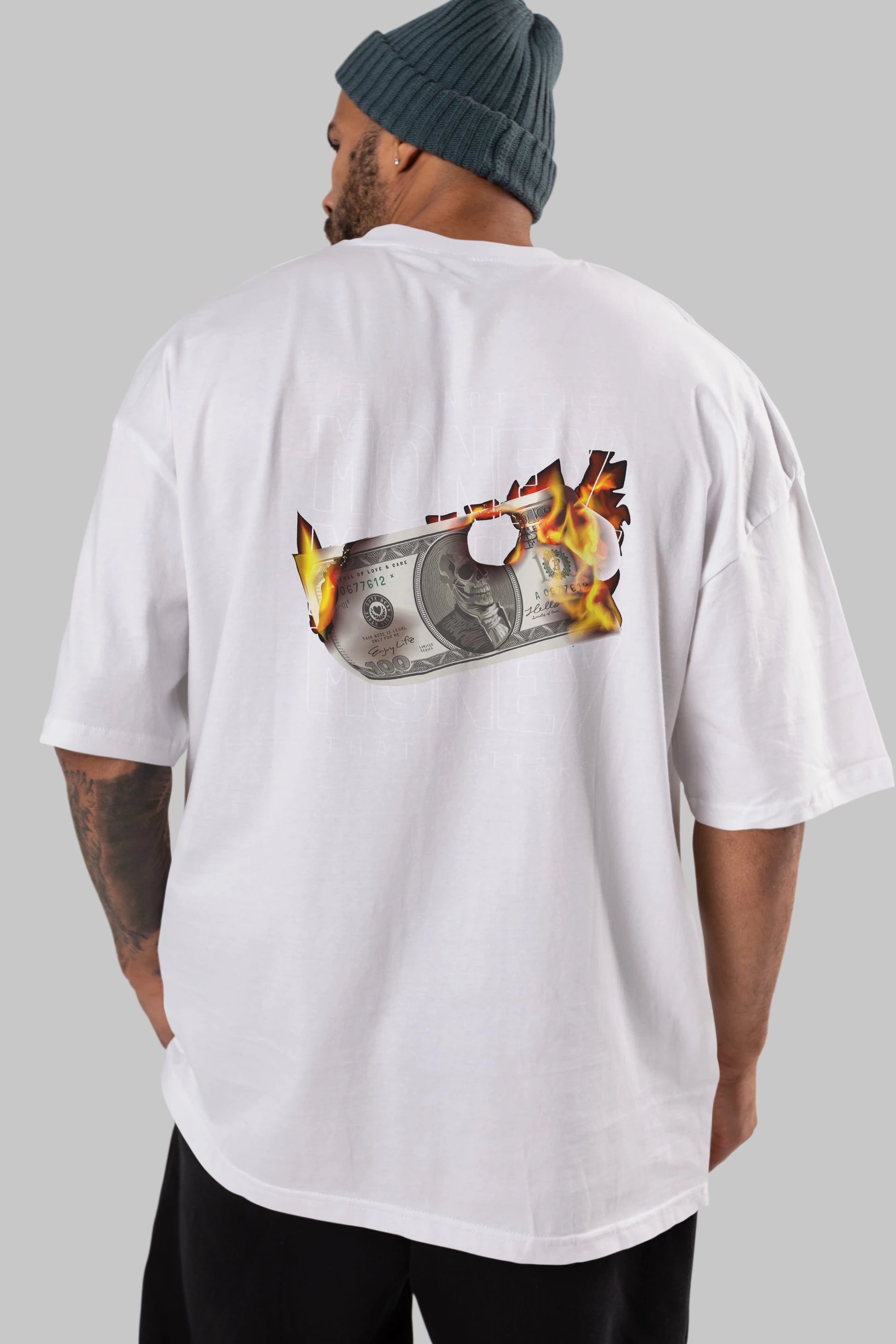 Teddy Bear Its Not The Money Arka Baskılı Oversize t-shirt Erkek Kadın Unisex %100 Pamuk
