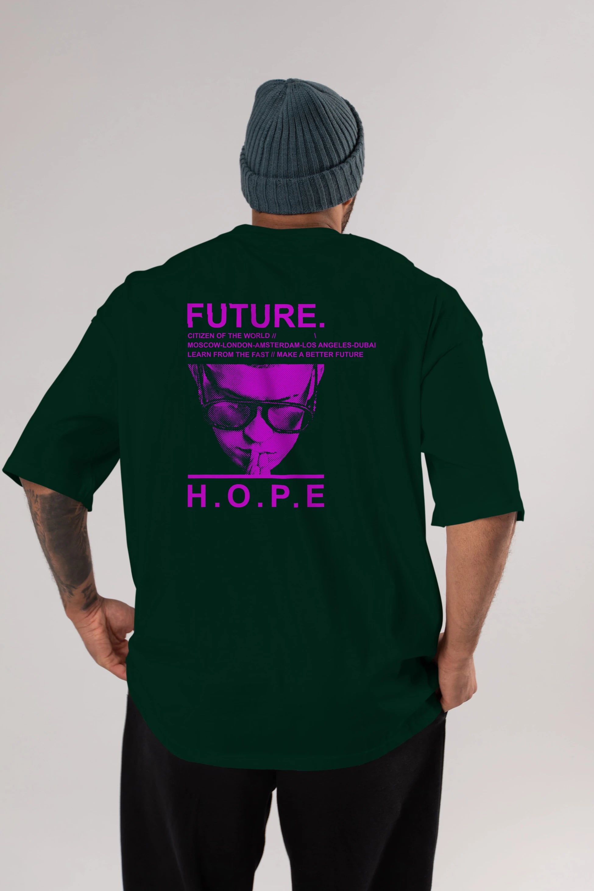 Future Hope Arka Baskılı Oversize t-shirt Erkek Kadın Unisex