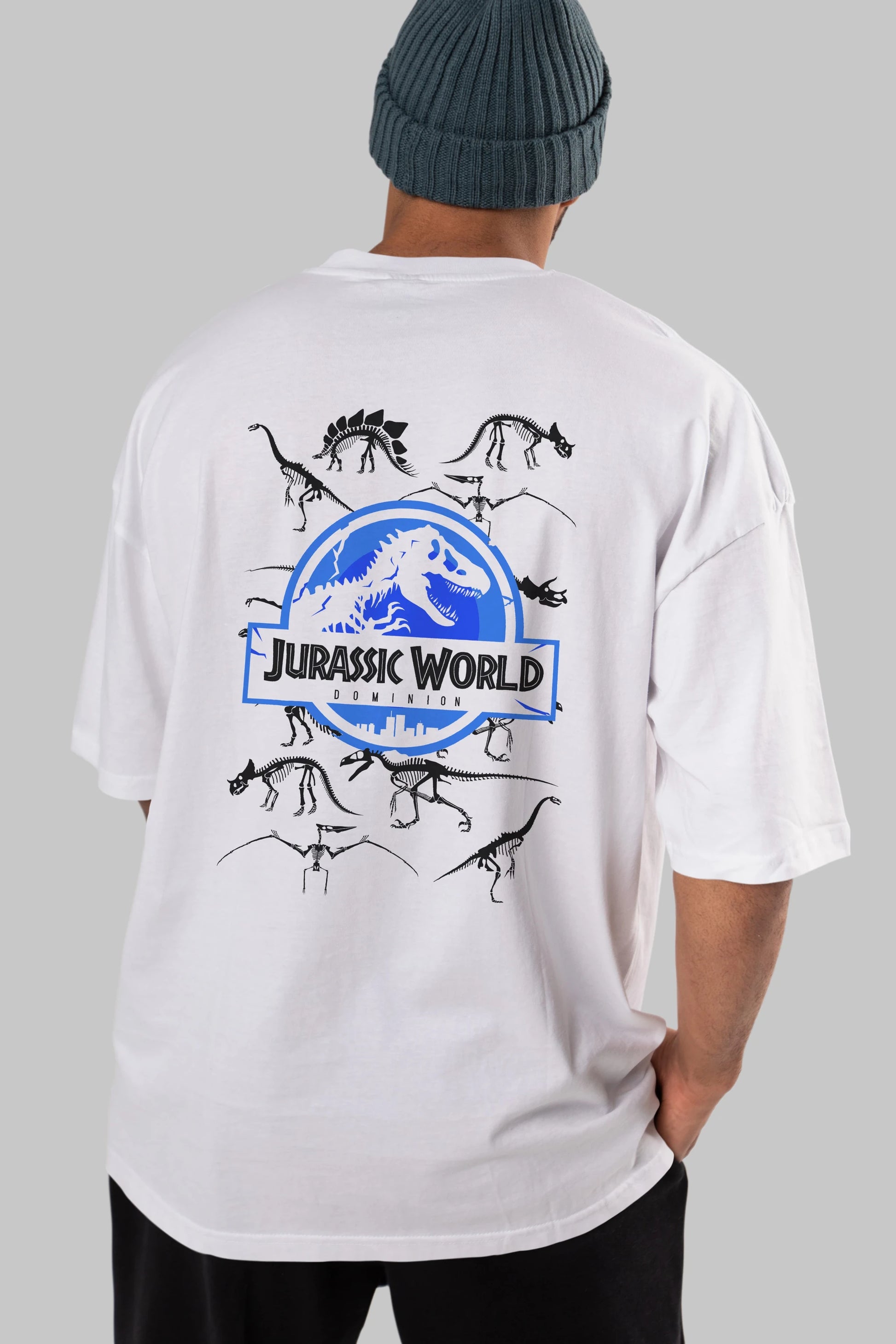 Jurassic Park (5) Arka Baskılı Oversize t-shirt Erkek Kadın Unisex %100 Pamuk Bisiklet Yaka tişort