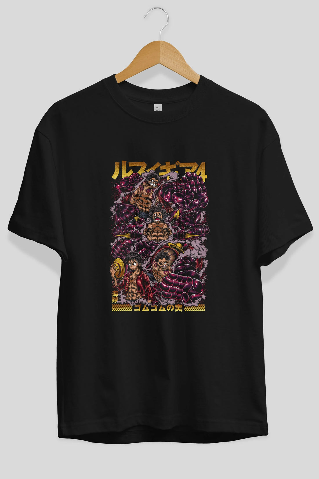 MONKEY D. LUFFY (2) Anime Ön Baskılı Oversize t-shirt %100 pamuk Erkek Kadın Unisex