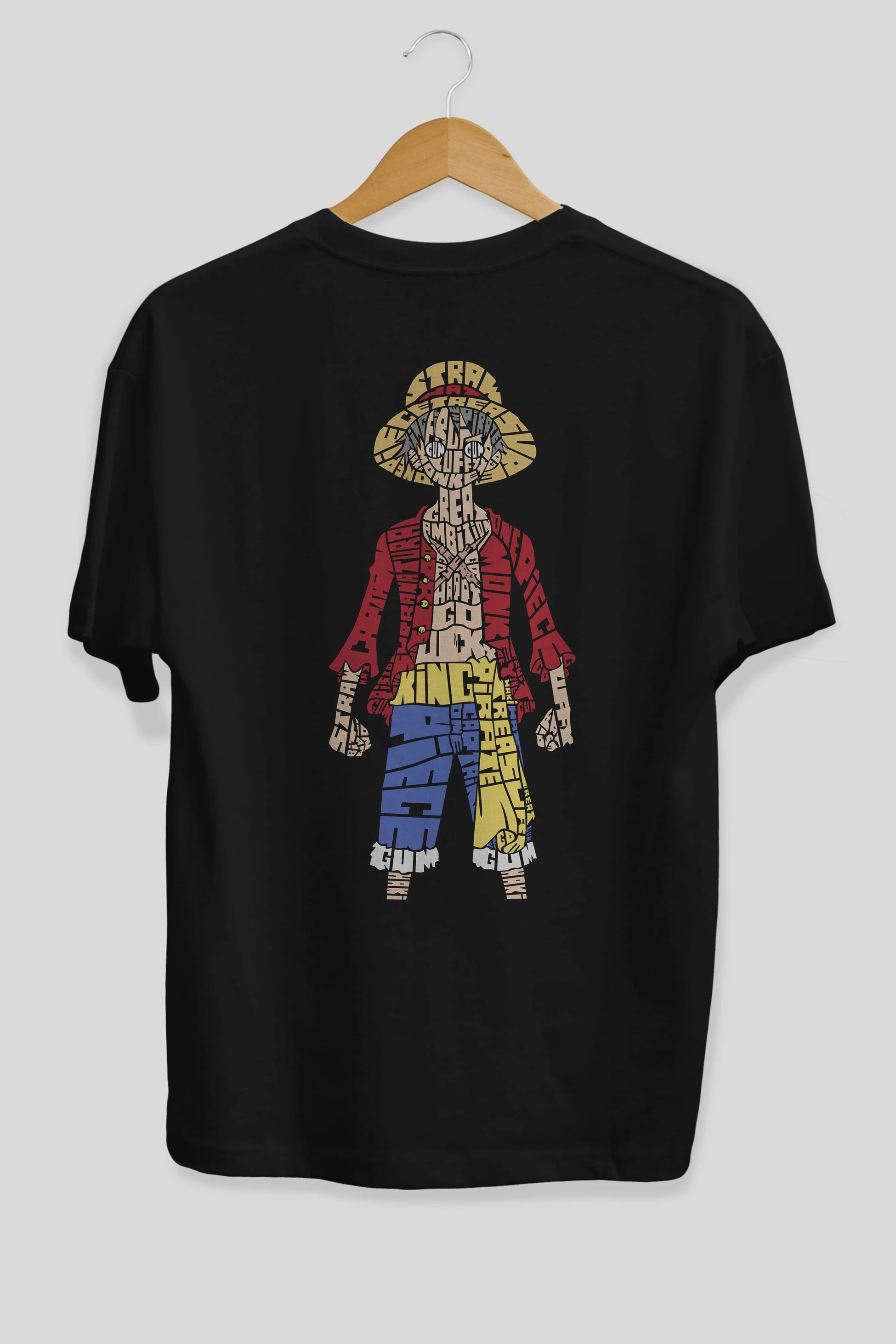 One Piece Arka Baskılı Oversize t-shirt %100 pamuk Erkek Kadın Unisex