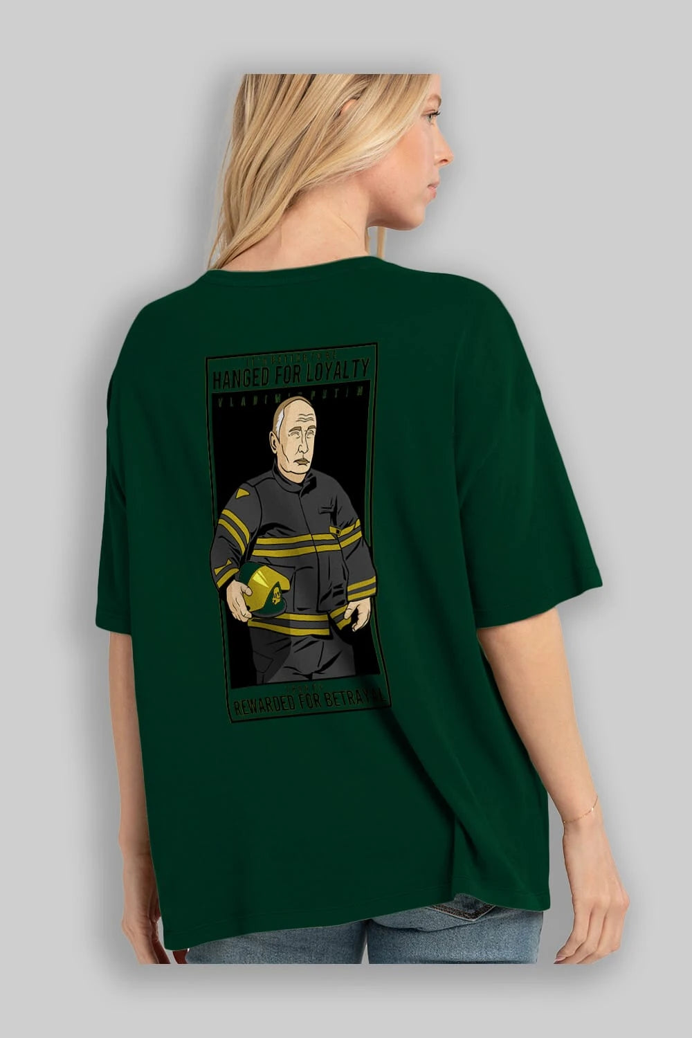 Putin Fireman Arka Baskılı Oversize t-shirt Erkek Kadın Unisex %100 Pamuk tişort