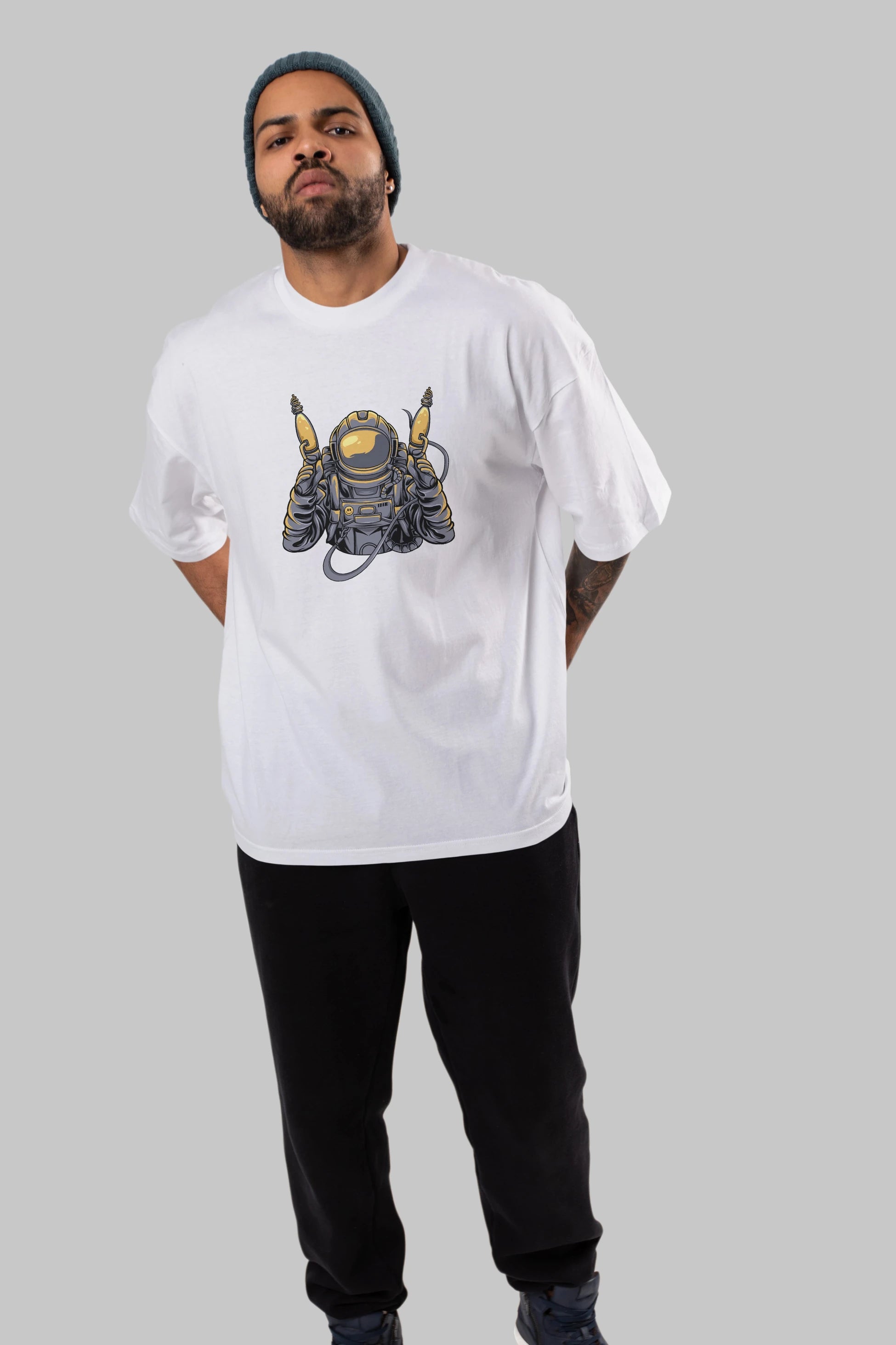 Alien Hunter Ön Baskılı Oversize t-shirt Erkek Kadın Unisex