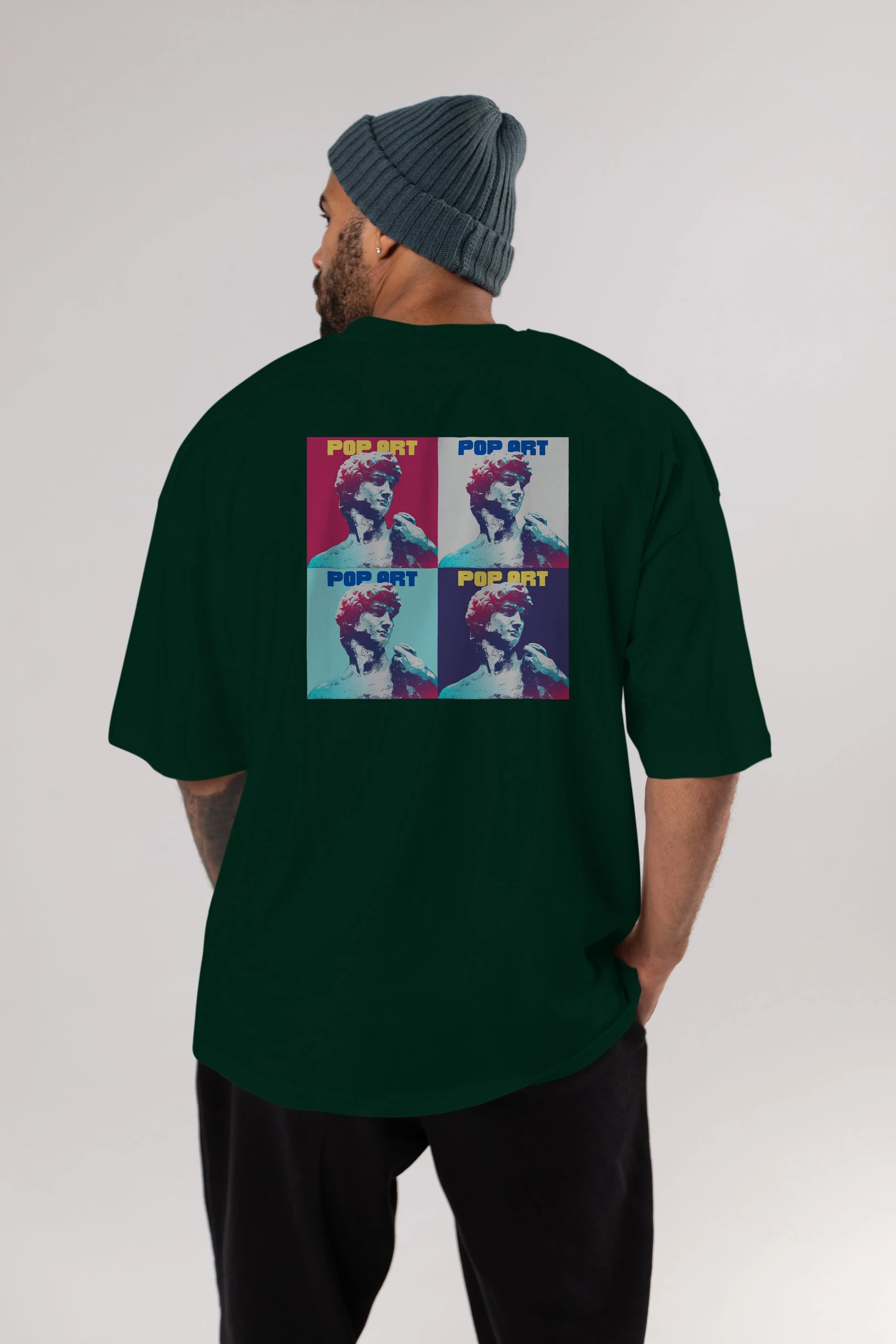 Creative Pop Art Arka Baskılı Oversize t-shirt Erkek Kadın Unisex