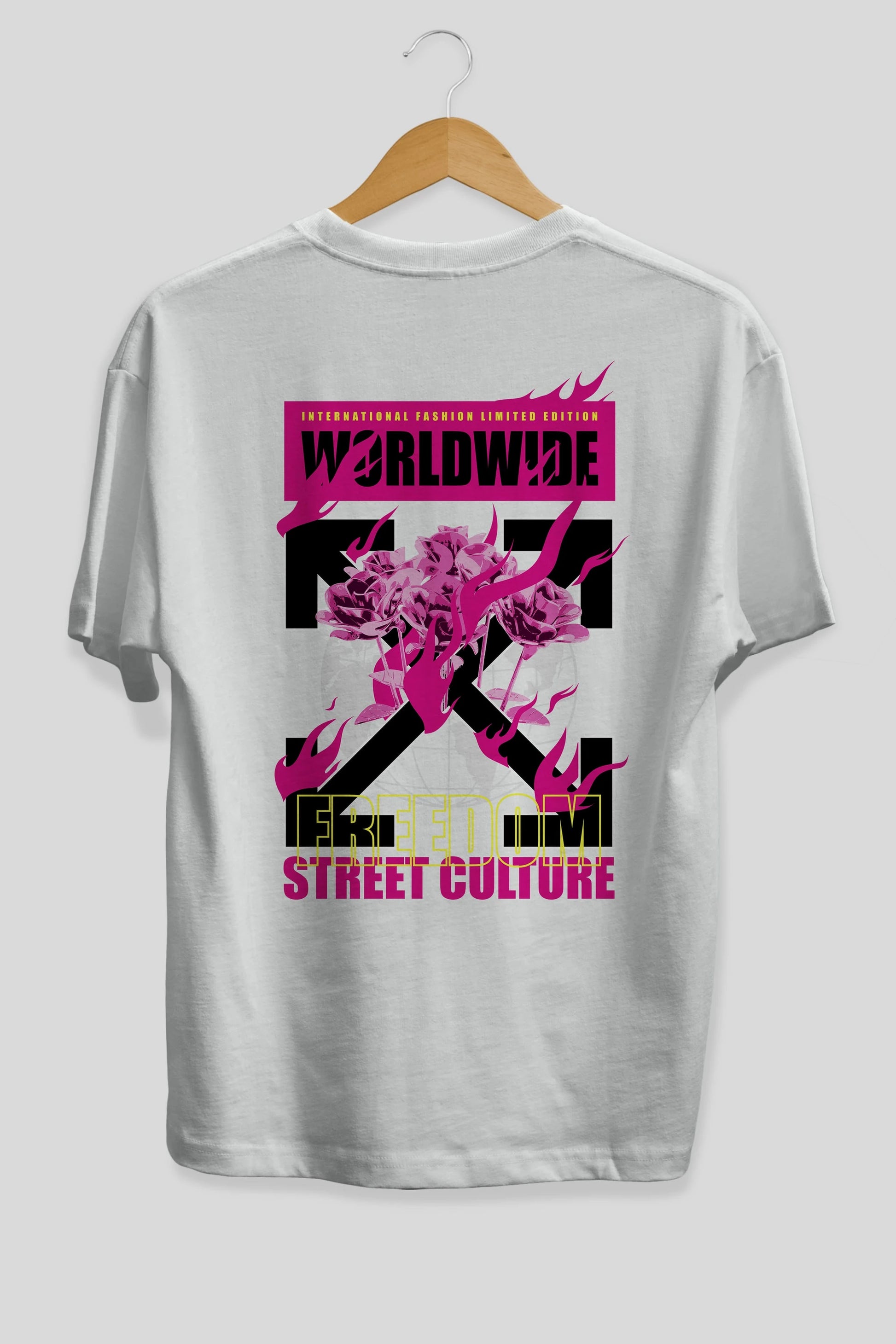 Freedom Street Culture Arka Baskılı Oversize t-shirt Erkek Kadın Unisex