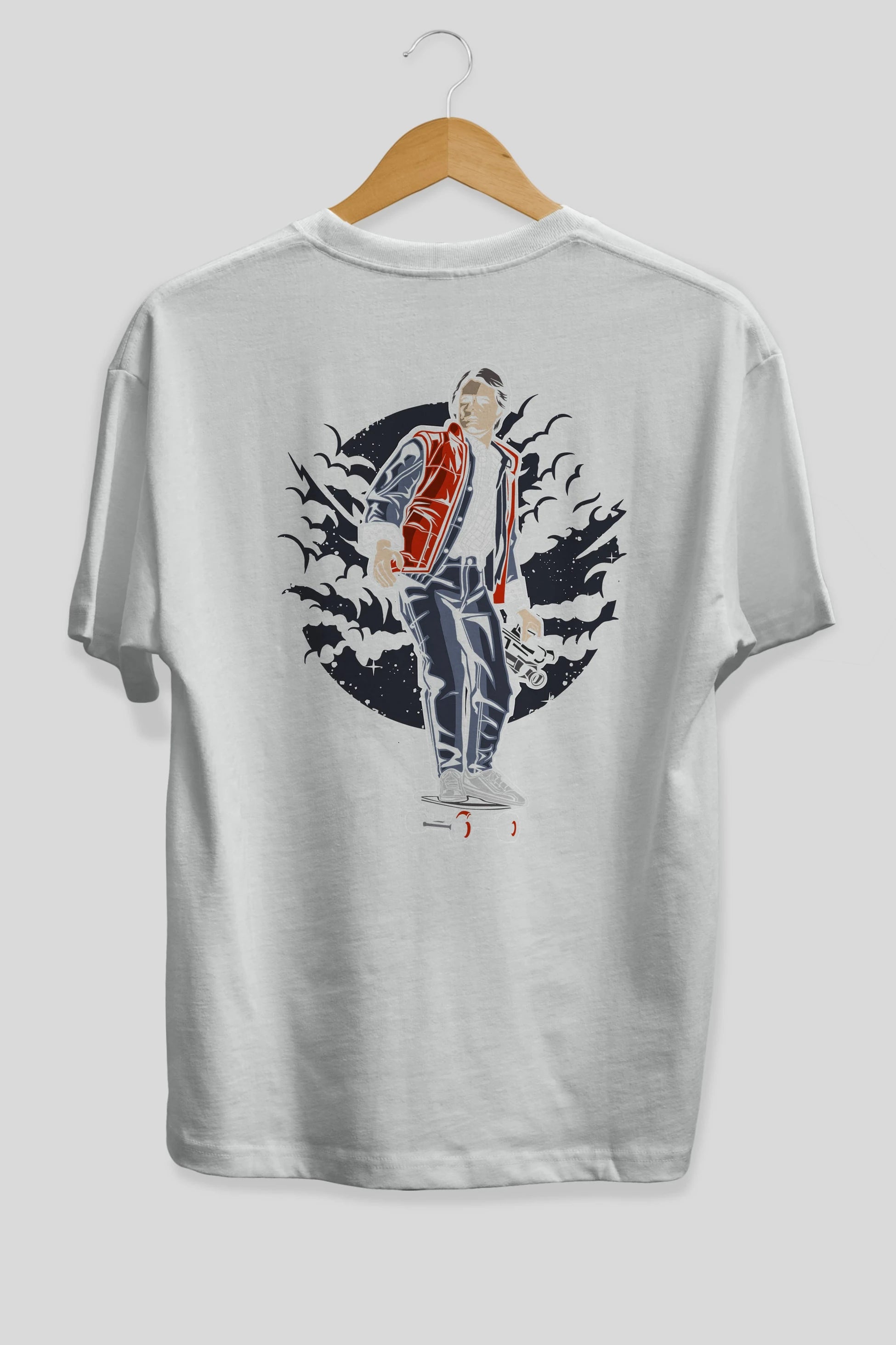 MARTY Arka Baskılı Oversize t-shirt Erkek Kadın Unisex %100 Pamuk