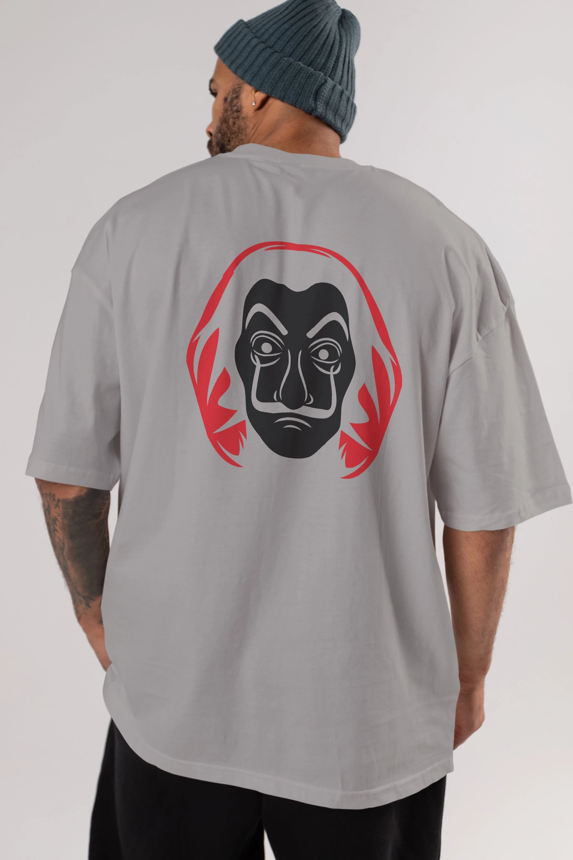 La Casa De Papel (8) Arka Baskılı Oversize t-shirt Erkek Kadın Unisex %100 Pamuk Bisiklet Yaka tişort