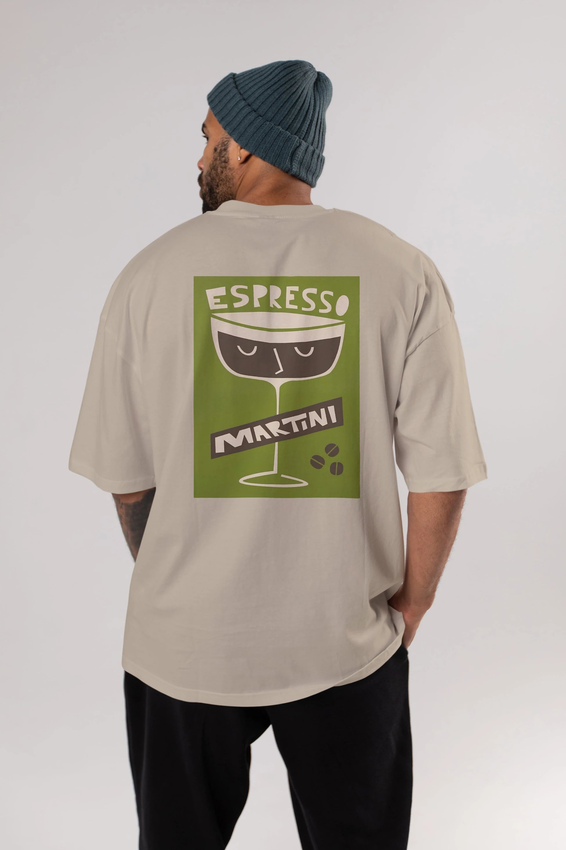 Espresso Martini 2 Arka Baskılı Oversize t-shirt Erkek Kadın Unisex %100 Pamuk Bisiklet Yaka tişort