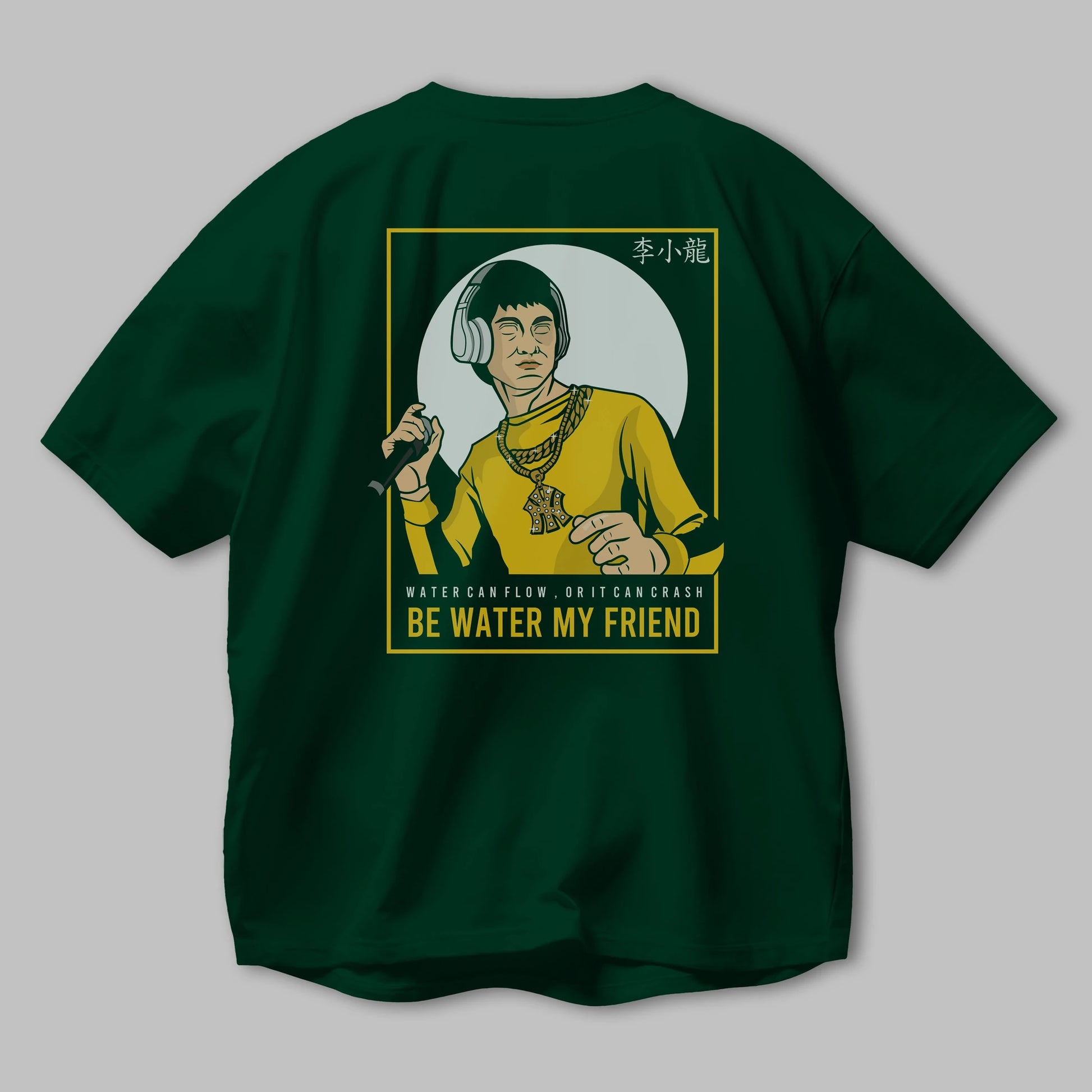 Bruce Lee Rapper Arka Baskılı Oversize t-shirt Erkek Kadın Unisex %100 Pamuk tişort