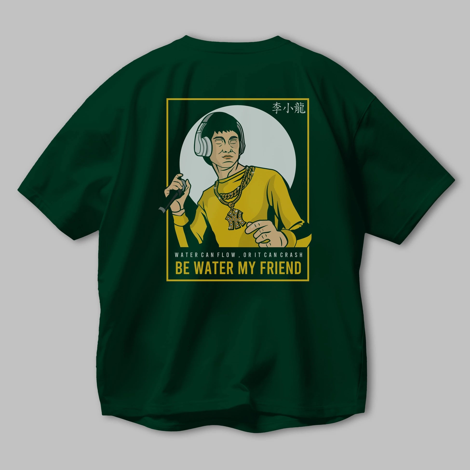 Bruce Lee Rapper Arka Baskılı Oversize t-shirt Erkek Kadın Unisex %100 Pamuk tişort