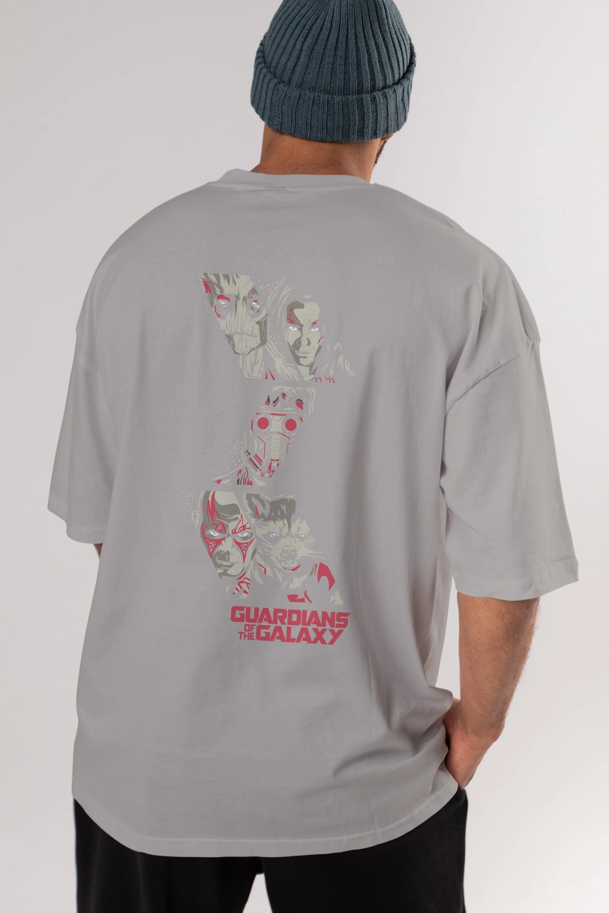Guardians of The Galaxy (2) Arka Baskılı Oversize t-shirt Erkek Kadın Unisex %100 Pamuk Bisiklet Yaka tişort