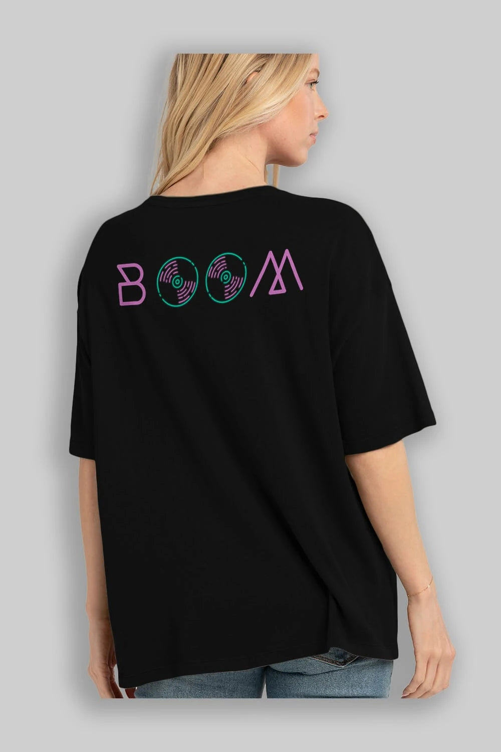 Boom 2 Arka Baskılı Oversize t-shirt Erkek Kadın Unisex