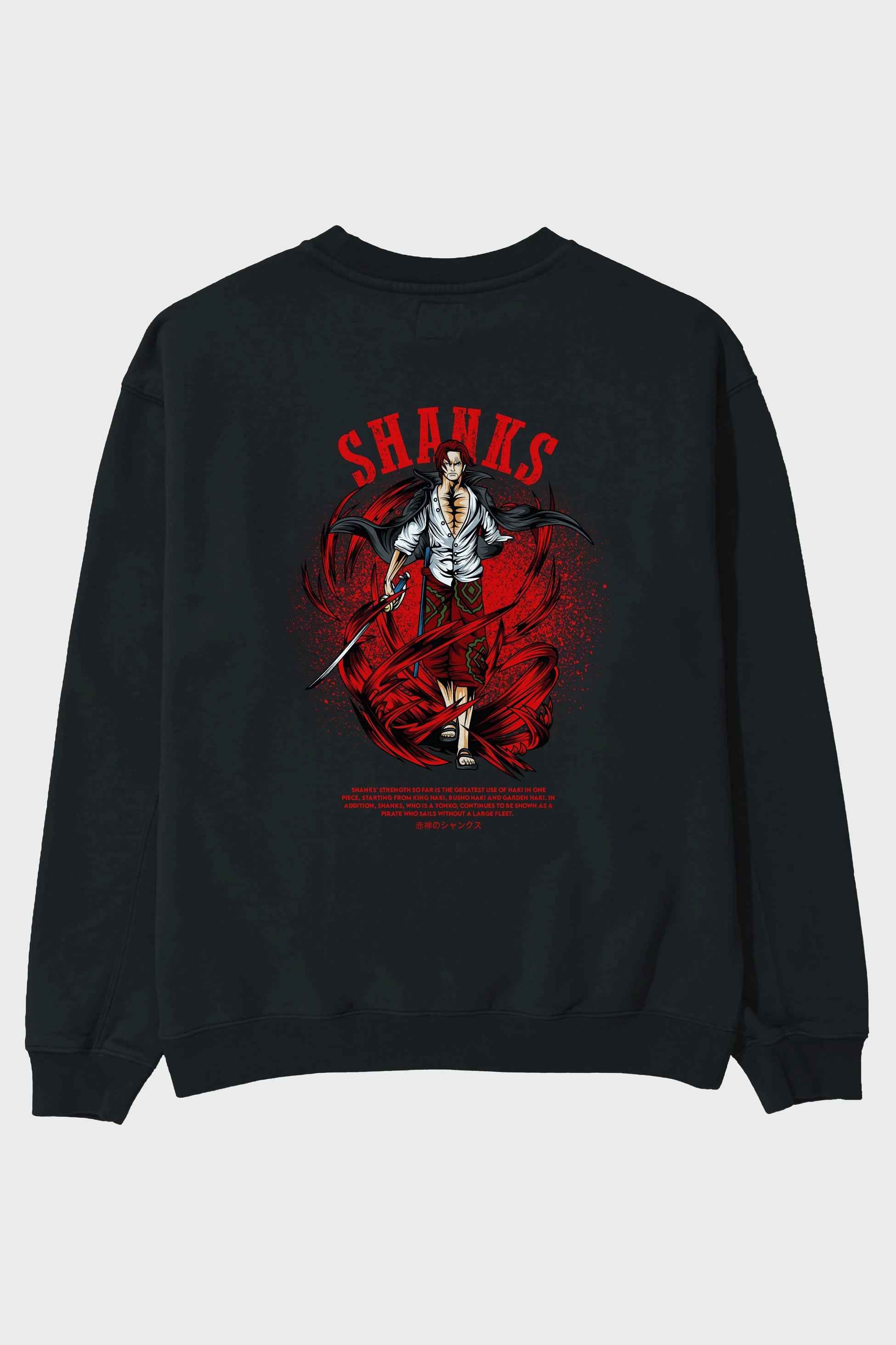 Shanks Anime Arka Baskılı Oversize Sweatshirt Erkek Kadın Unisex