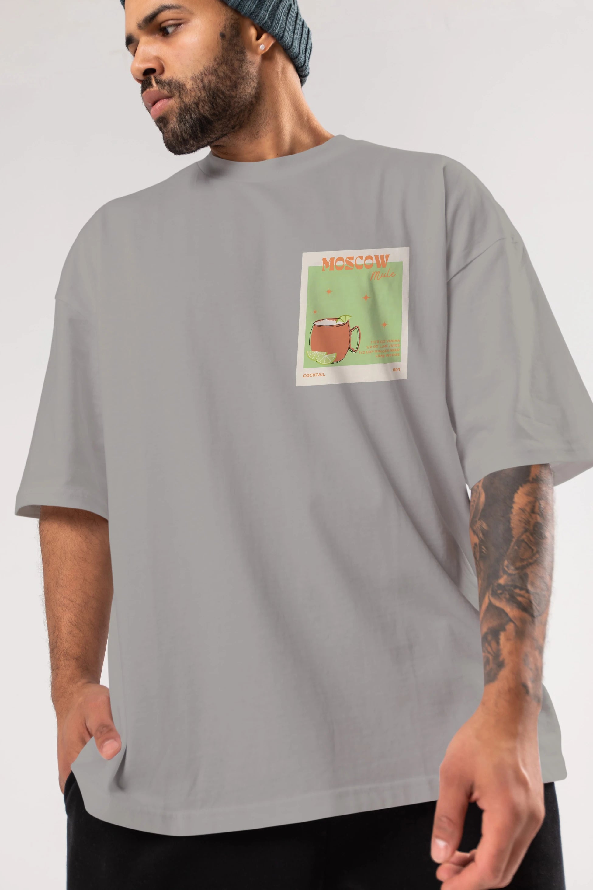 Moscow Mule 2 Ön Sol Baskılı Oversize t-shirt Erkek Kadın Unisex %100 Pamuk Bisiklet Yaka tişort