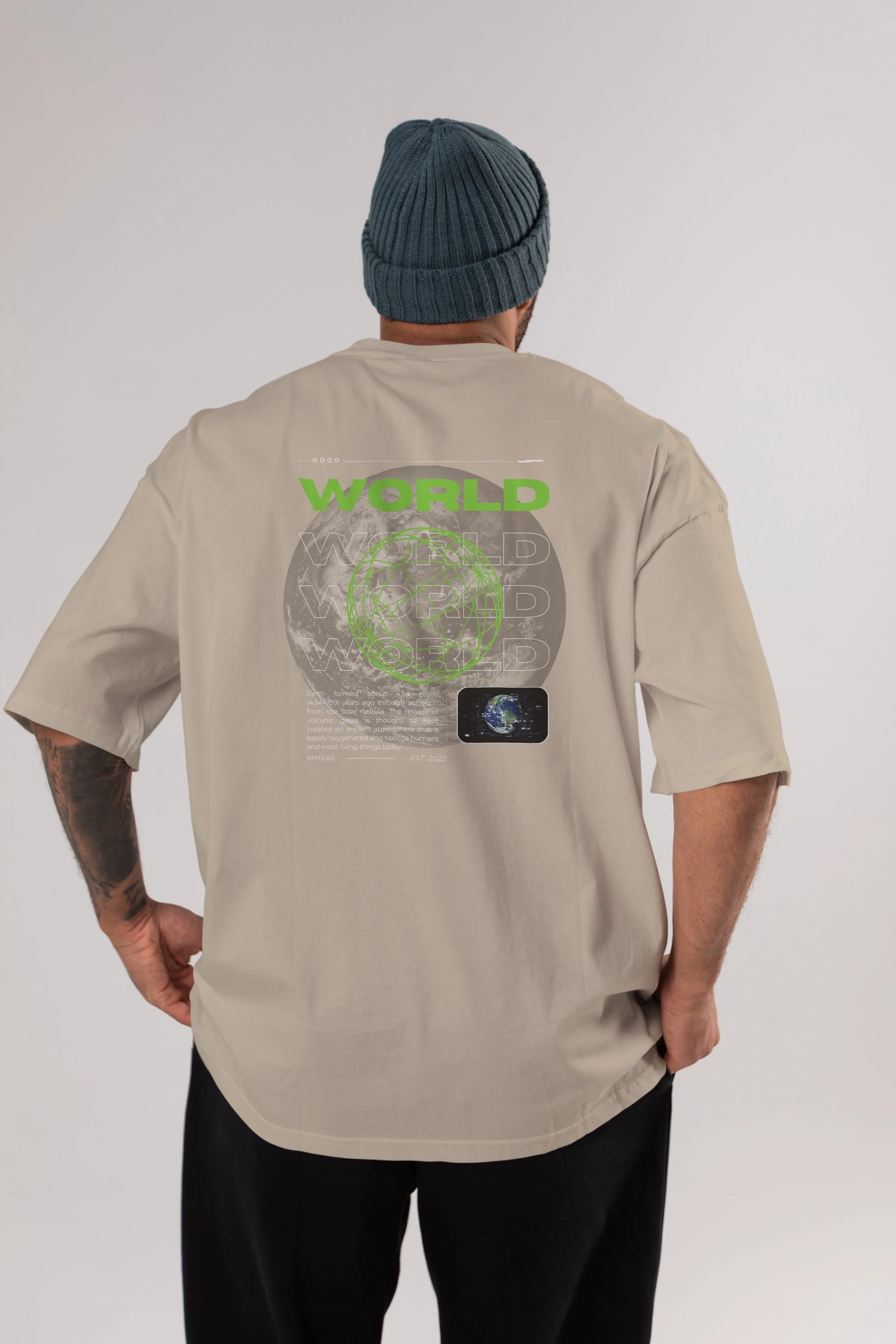 World Streetwear Arka Baskılı Oversize t-shirt Erkek Kadın Unisex