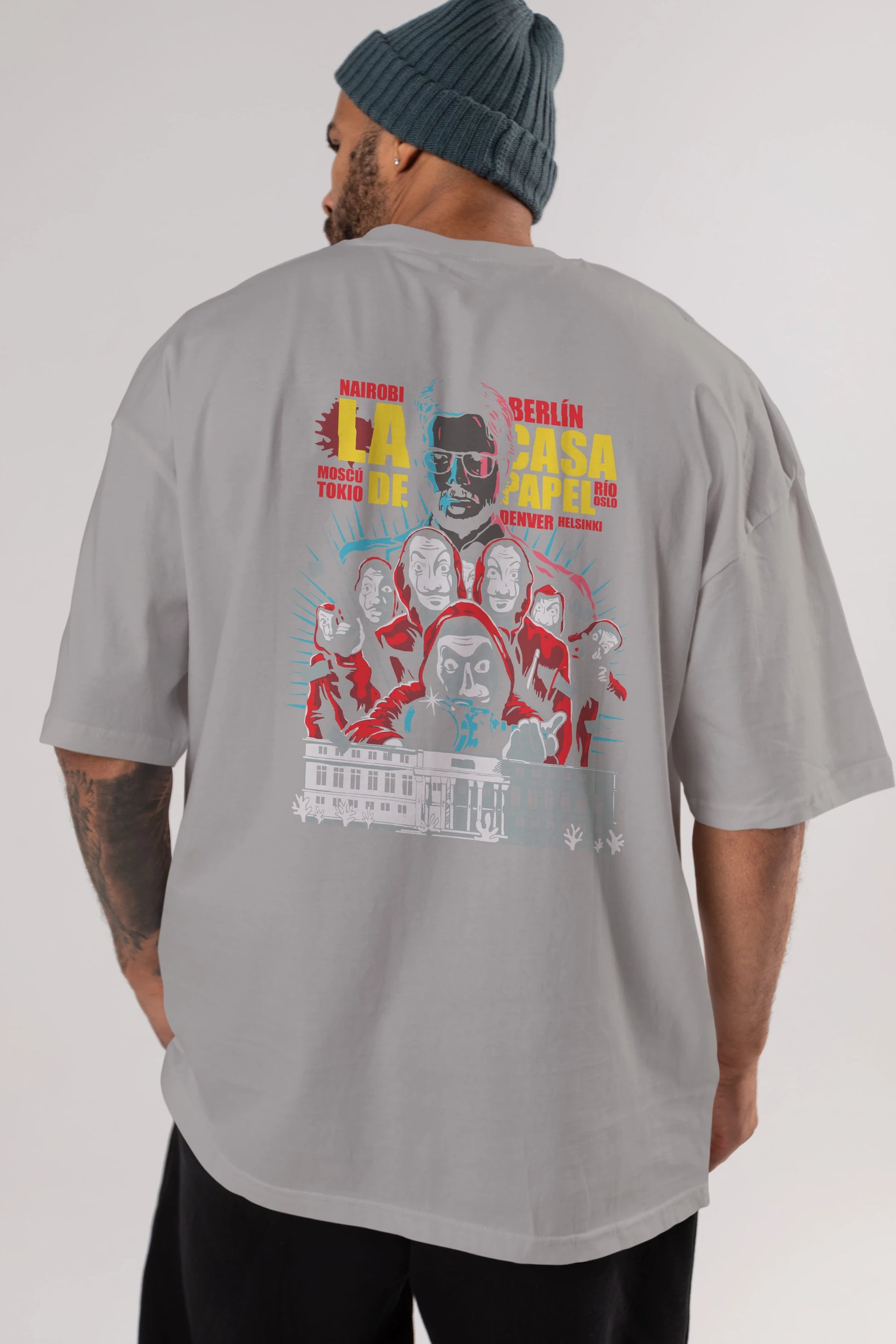 La Casa De Papel (6) Arka Baskılı Oversize t-shirt Erkek Kadın Unisex %100 Pamuk Bisiklet Yaka tişort