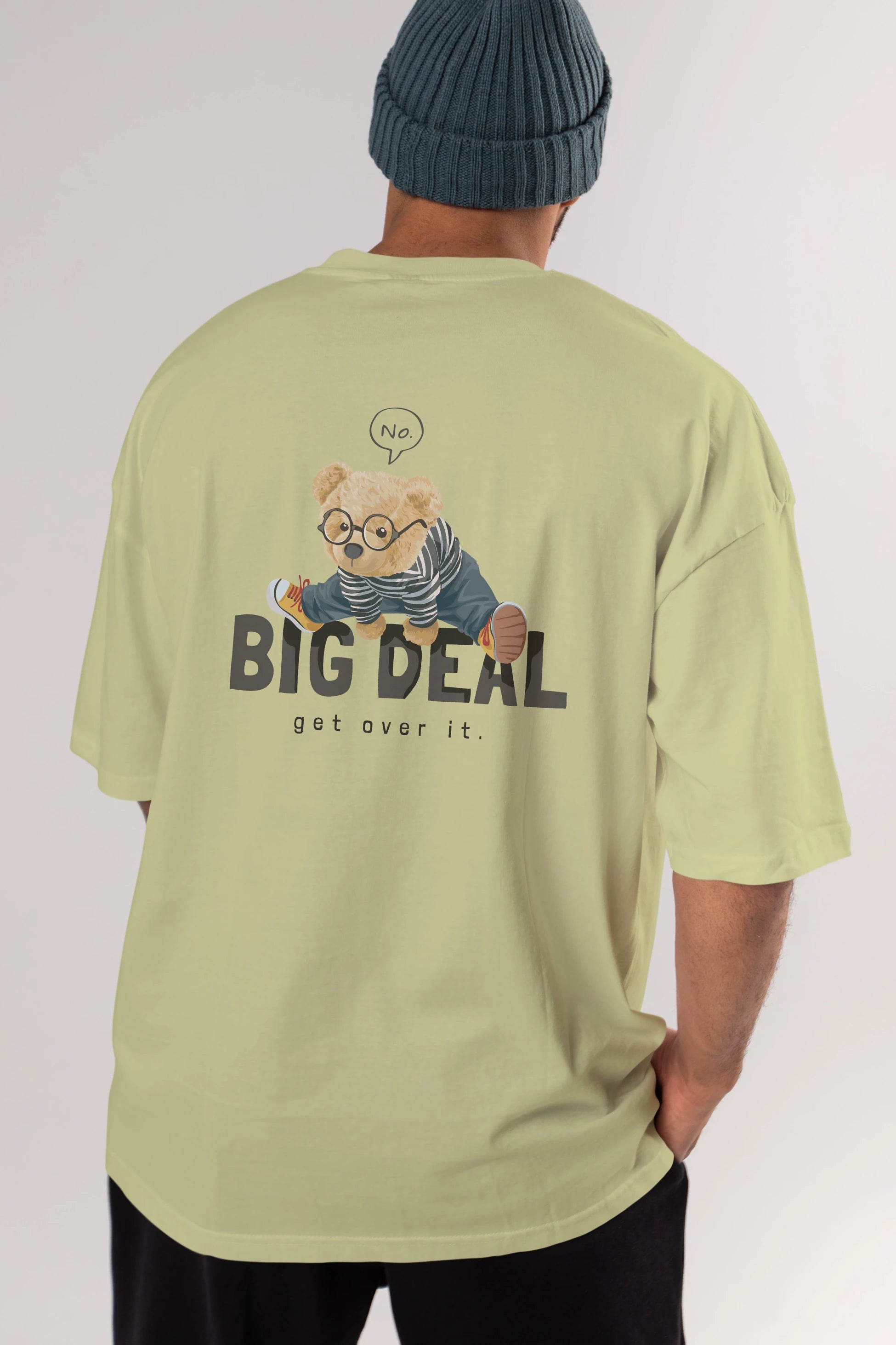 Teddy Bear Big Deal Arka Baskılı Oversize t-shirt Erkek Kadın Unisex %100 Pamuk