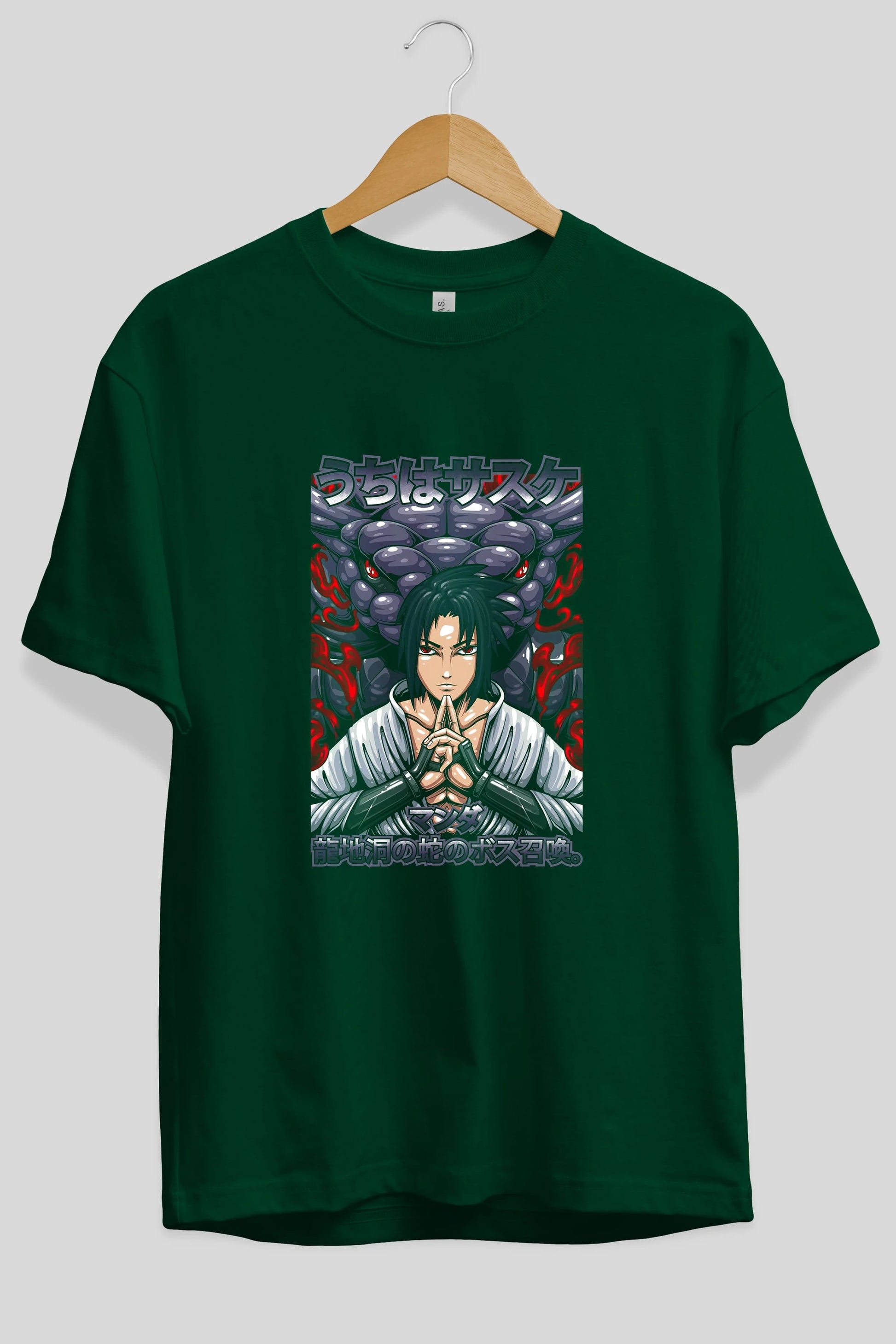 NARUTO SASUKE UCHIHA Anime Ön Baskılı Oversize t-shirt %100 pamuk Erkek Kadın Unisex