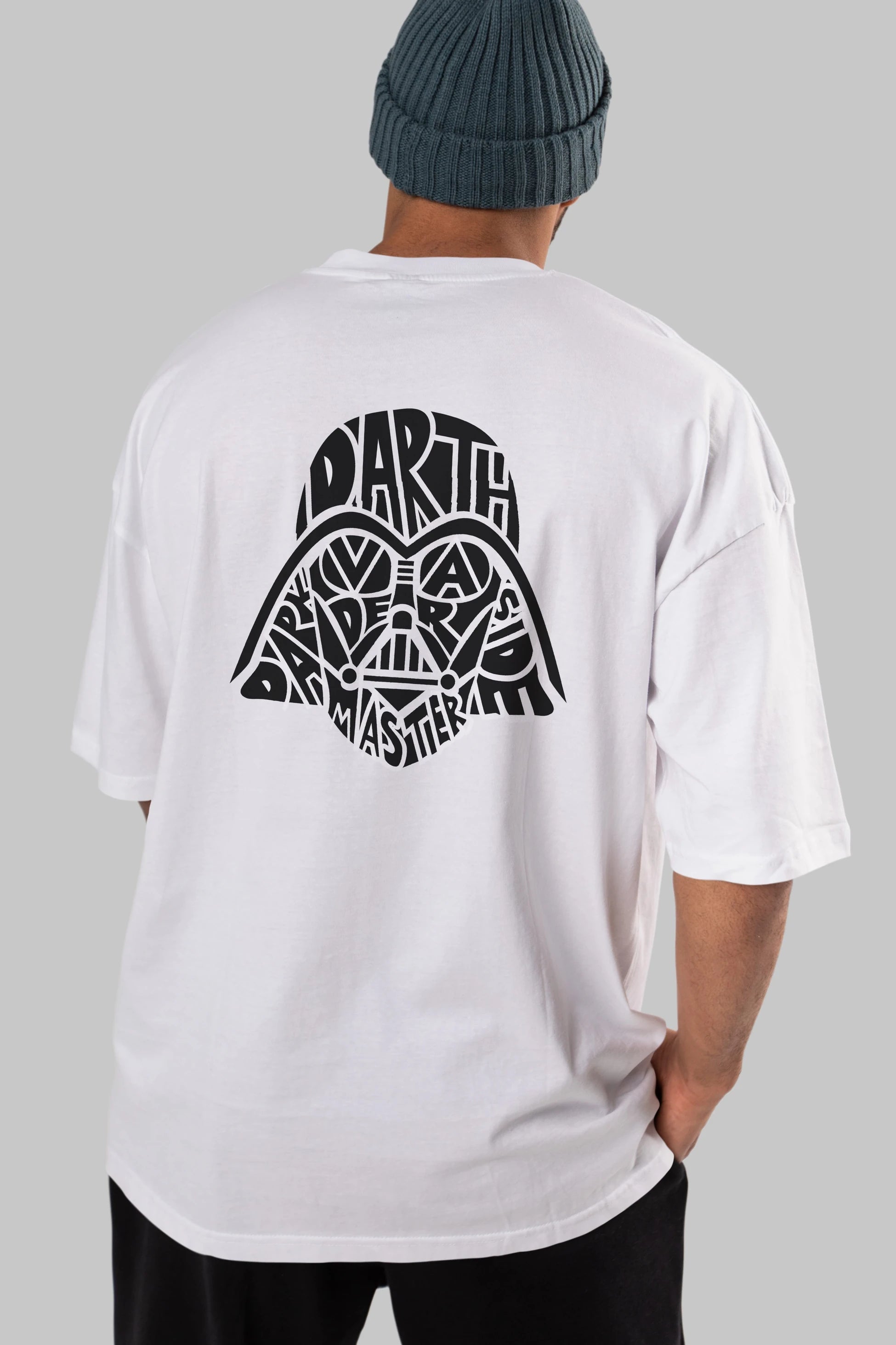 Darth Vader Arka Baskılı Oversize t-shirt %100 pamuk Erkek Kadın Unisex