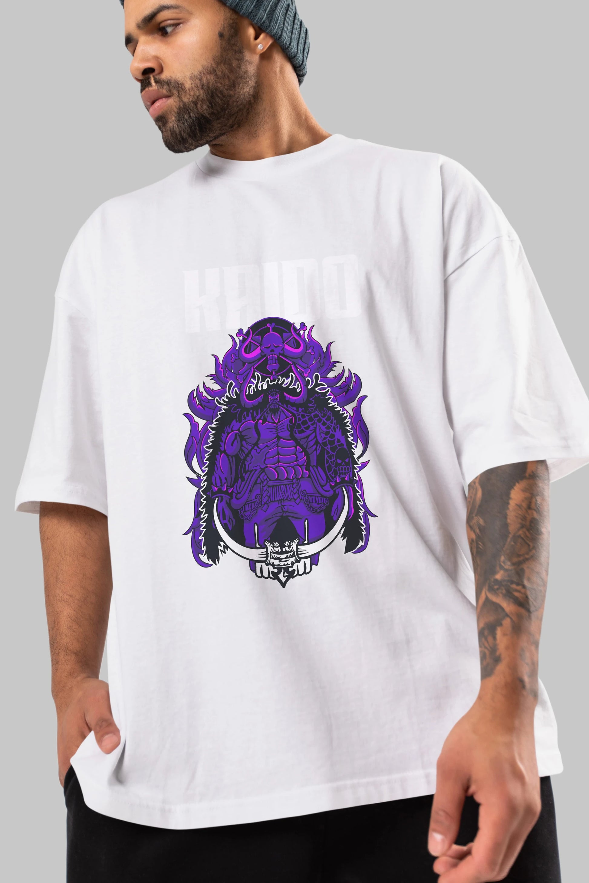 Kaido Anime Ön Baskılı Oversize t-shirt Erkek Kadın Unisex